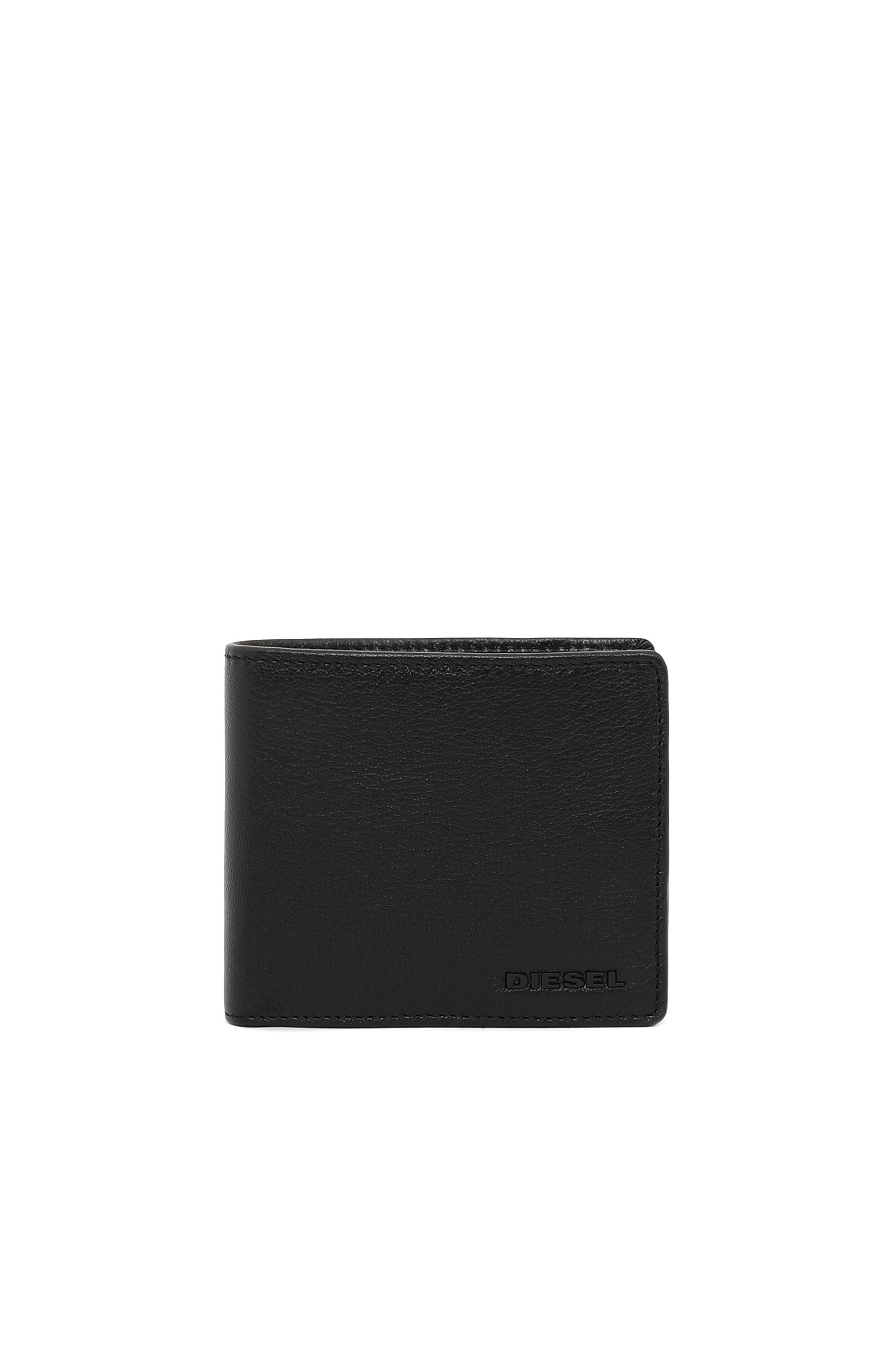 Diesel - HIRESH S, Man's Bi-fold wallet in leather in Black - 1