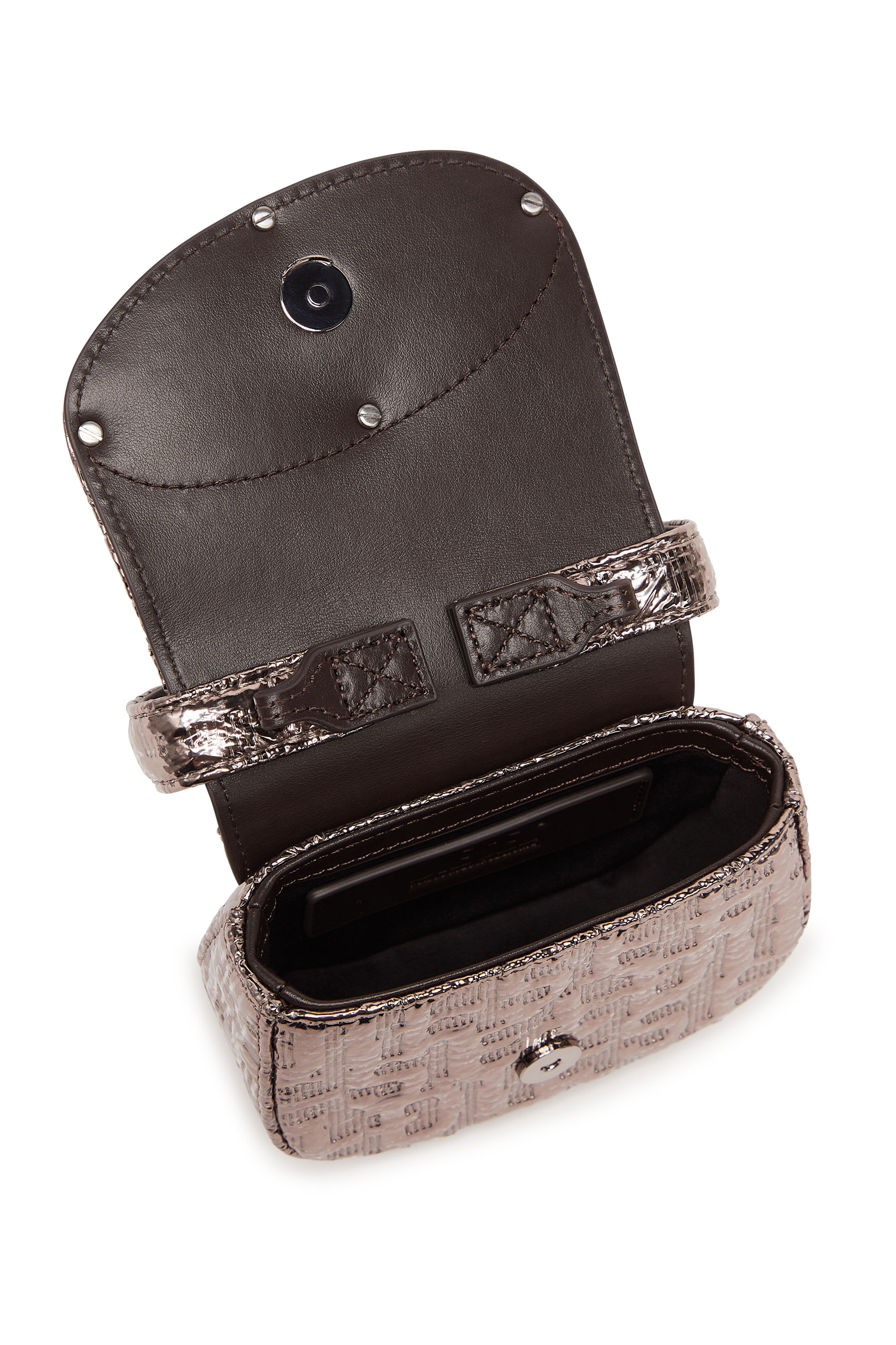 Diesel - 1DR XS, Woman's 1DR XS - Iconic mini bag with metallic monogram in Pink - 4