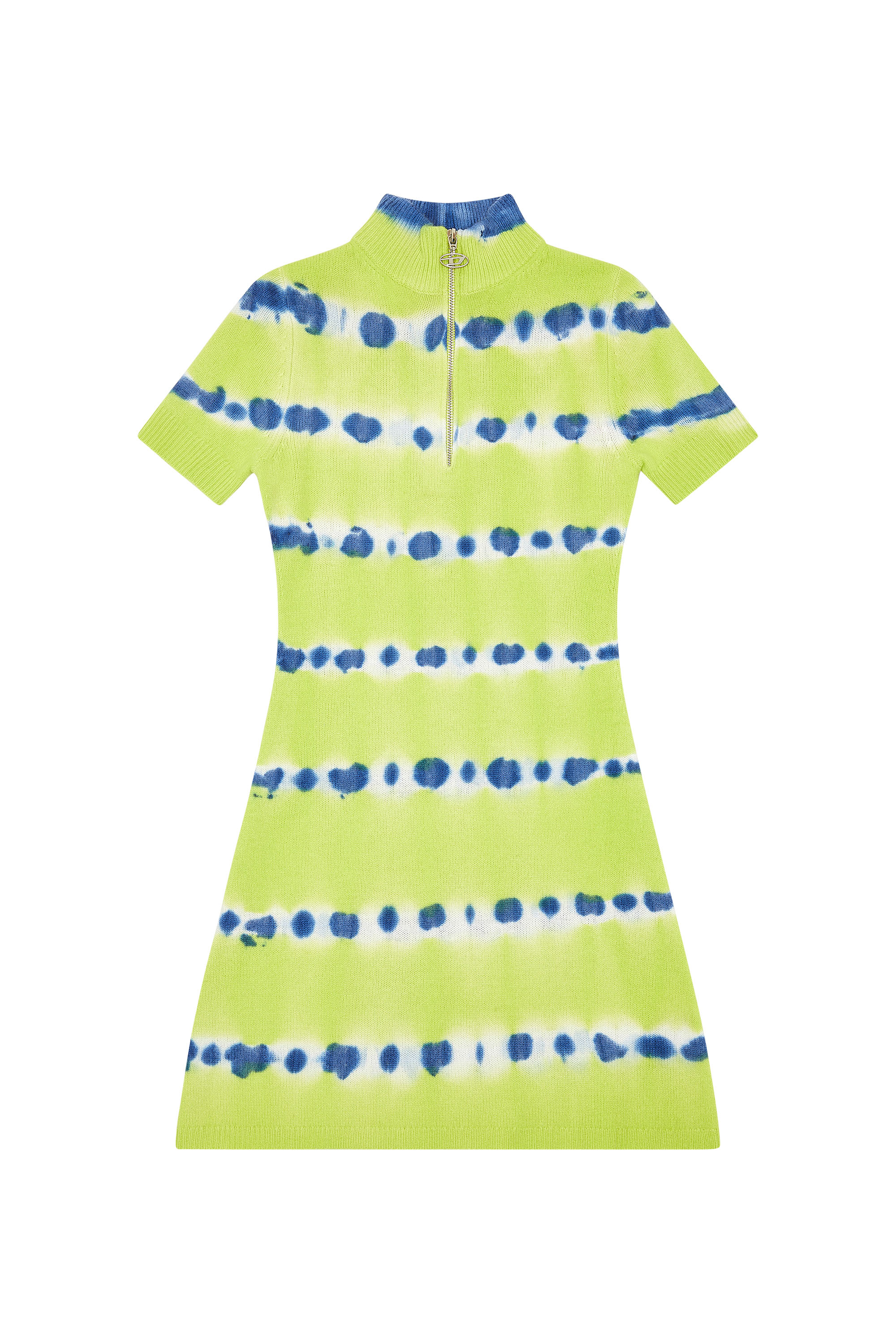 Diesel - M-ZAFORA, Woman's Dress in tie-dye wool jersey in Blue/Green - 4