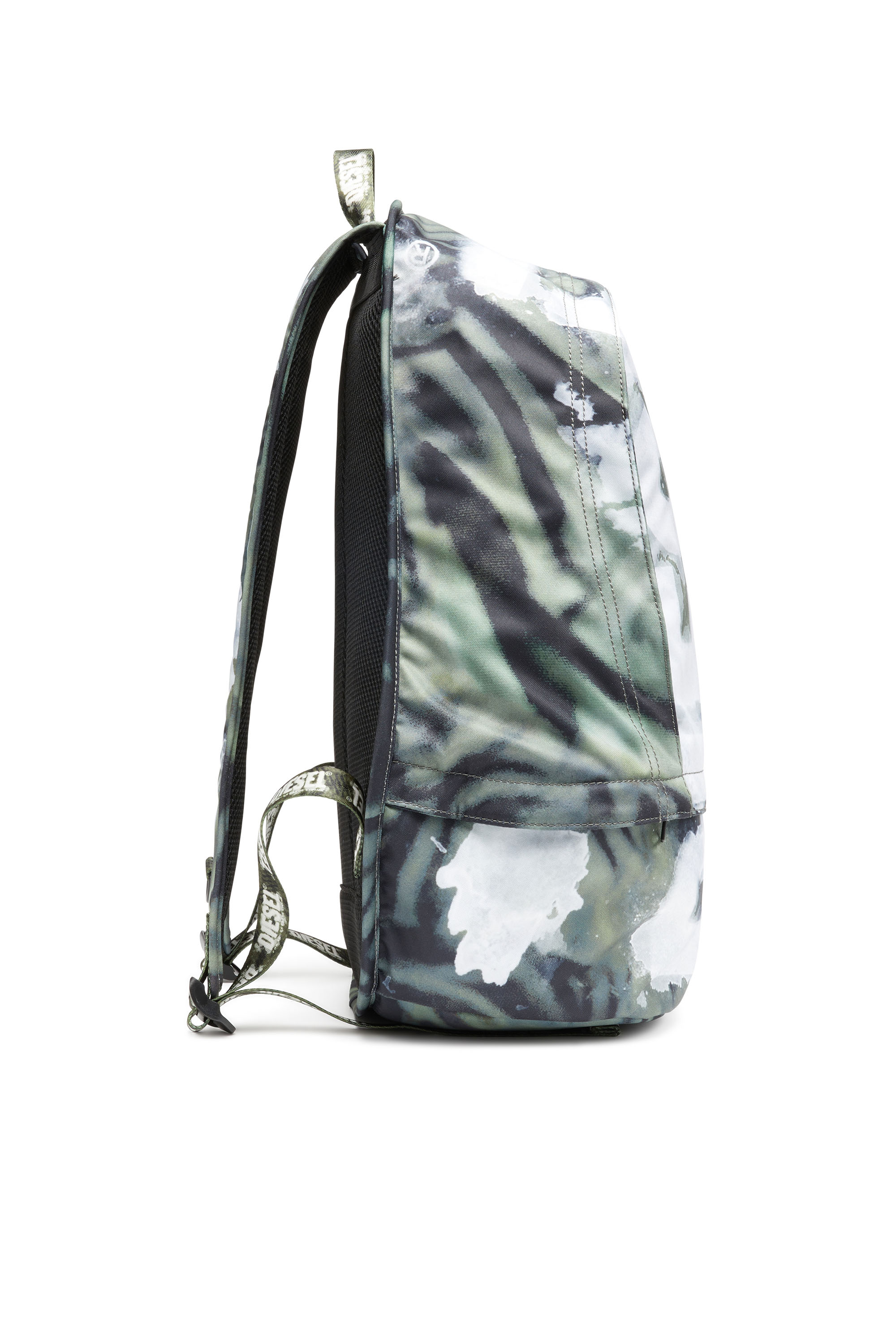 Diesel - RAVE BACKPACK X, Unisex's Rave-Backpack with wet-effect camo print in Green/White - 3