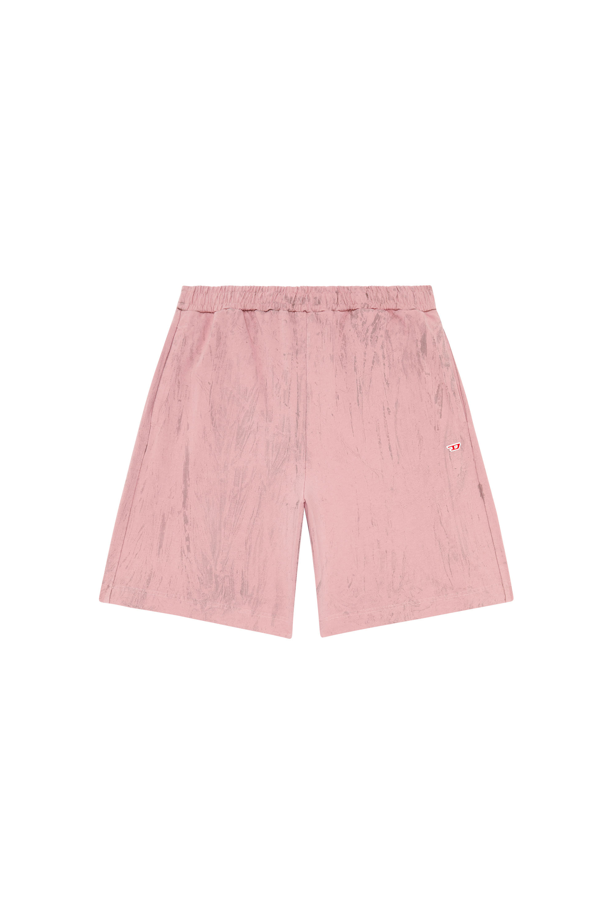 Diesel - P-CROWN-N1, Man's Jersey shorts with cracked effect in Pink - 3
