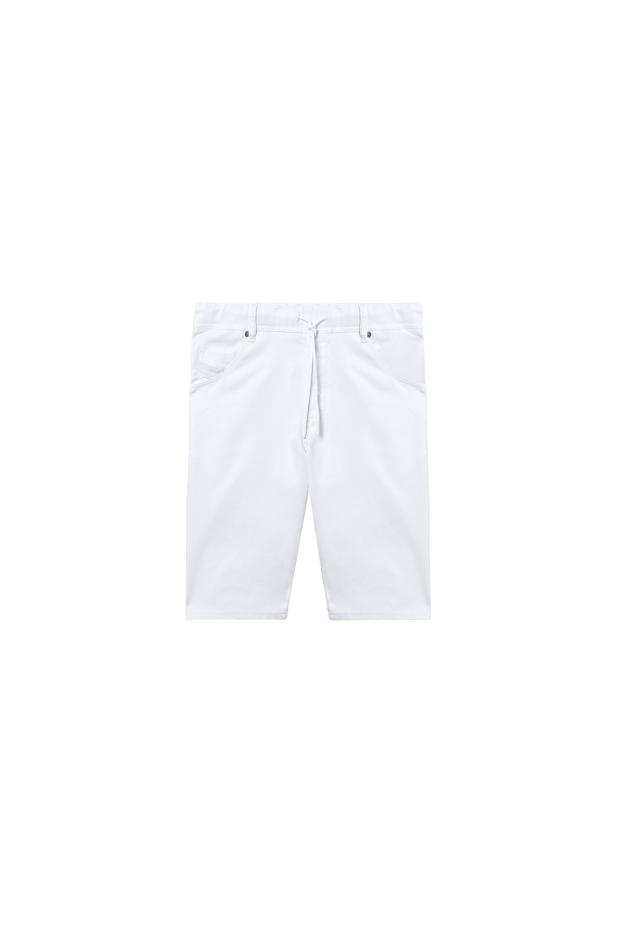 Diesel - D-KROOSHORT JOGGJEANS, Man's Slim shorts in solid-colour JoggJeans® in White - 3