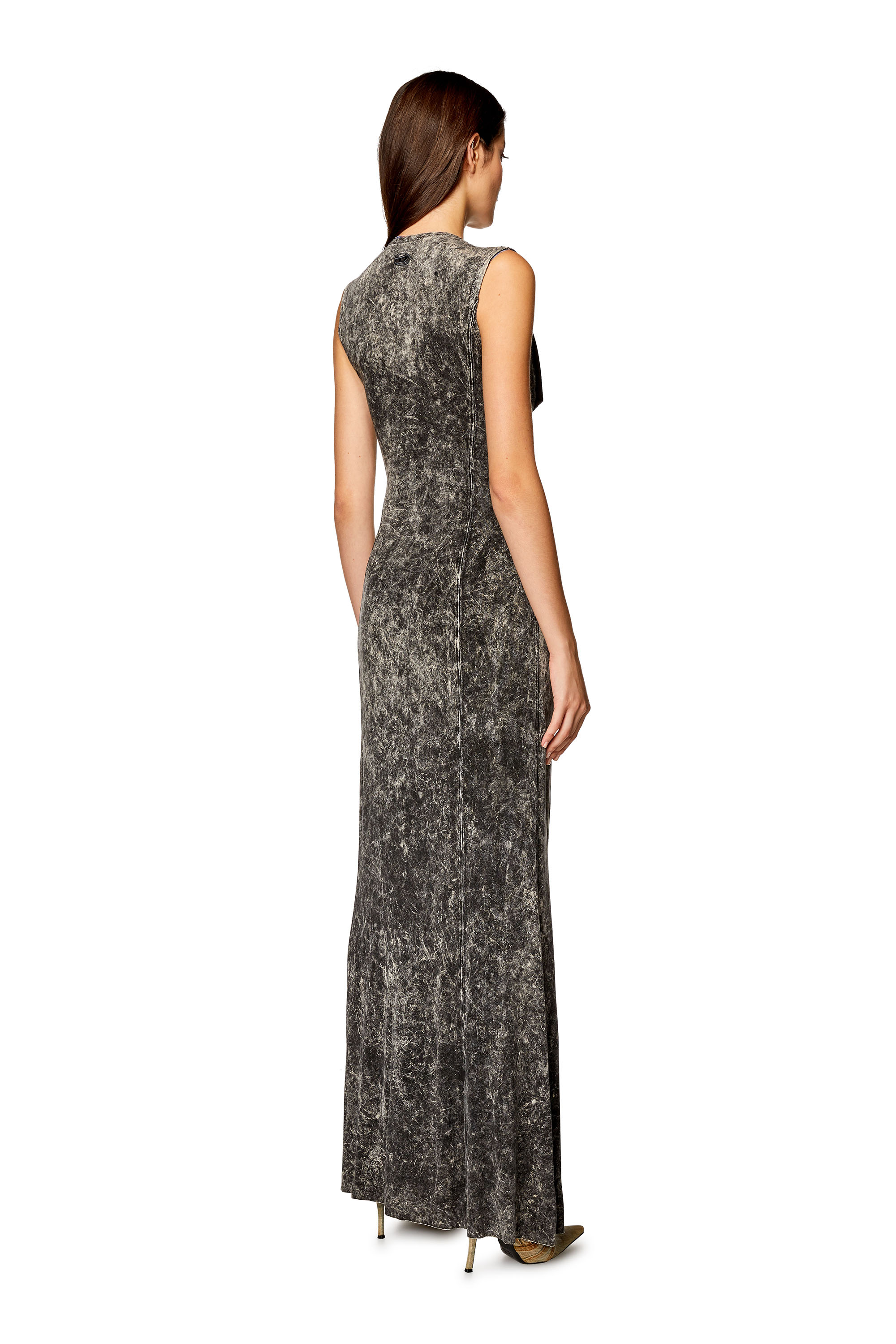 Diesel - D-TREATY, Woman's Double-layer dress with marble wash in Black - 3