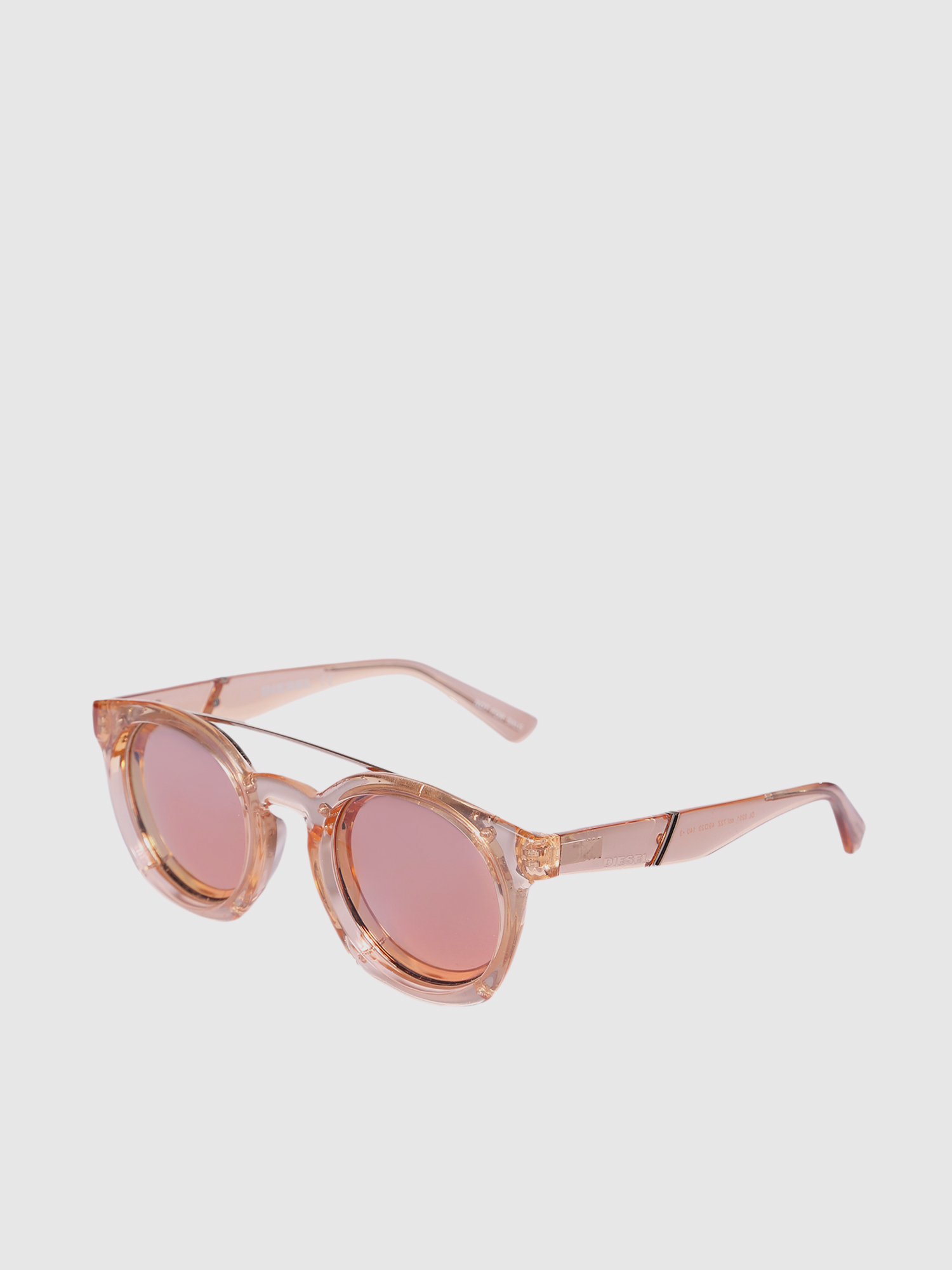 Diesel - DL0251, Unisex's Round shape eyewear with shiny clip-back in Pink - 1