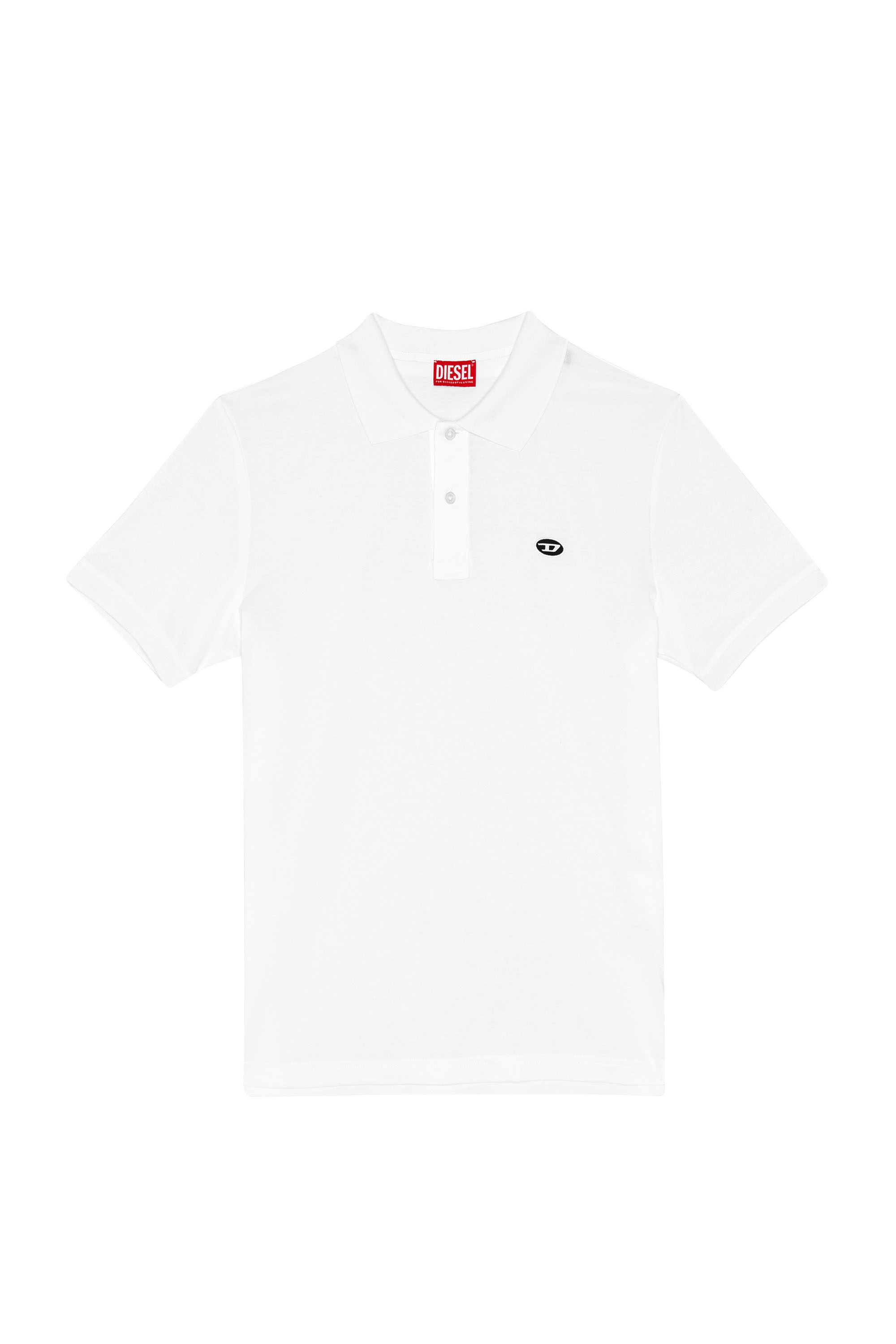 Diesel - T-SMITH-DOVAL-PJ, Man's Polo shirt with oval D patch in White - 3