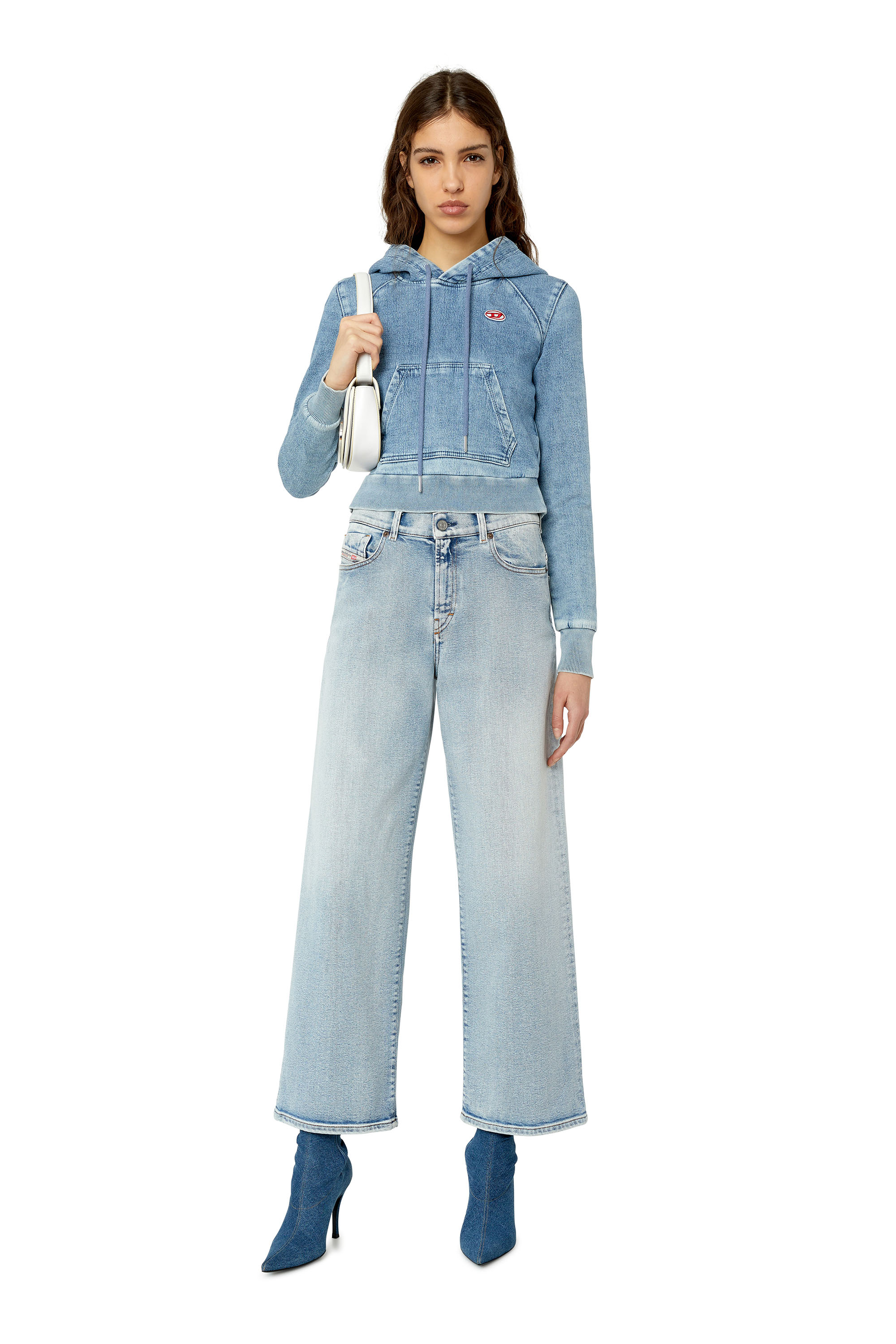 Diesel - Bootcut and Flare Jeans 2000 Widee 9C08L, Woman's Bootcut and Flare Jeans - 2000 Widee in Light Blue - 2