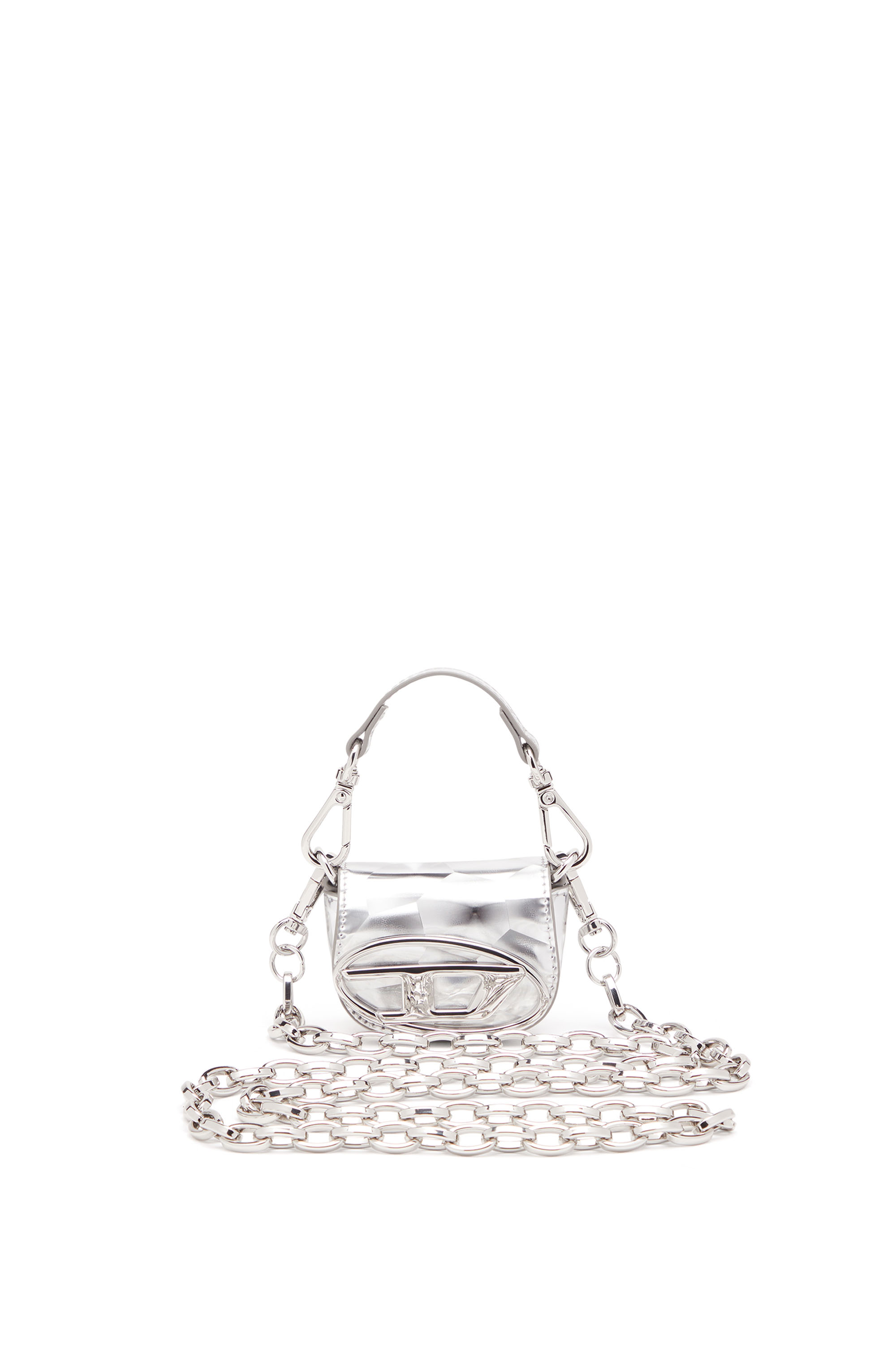 Diesel - 1DR XXS, Woman's Iconic micro bag charm with mirror effect in Silver - 1