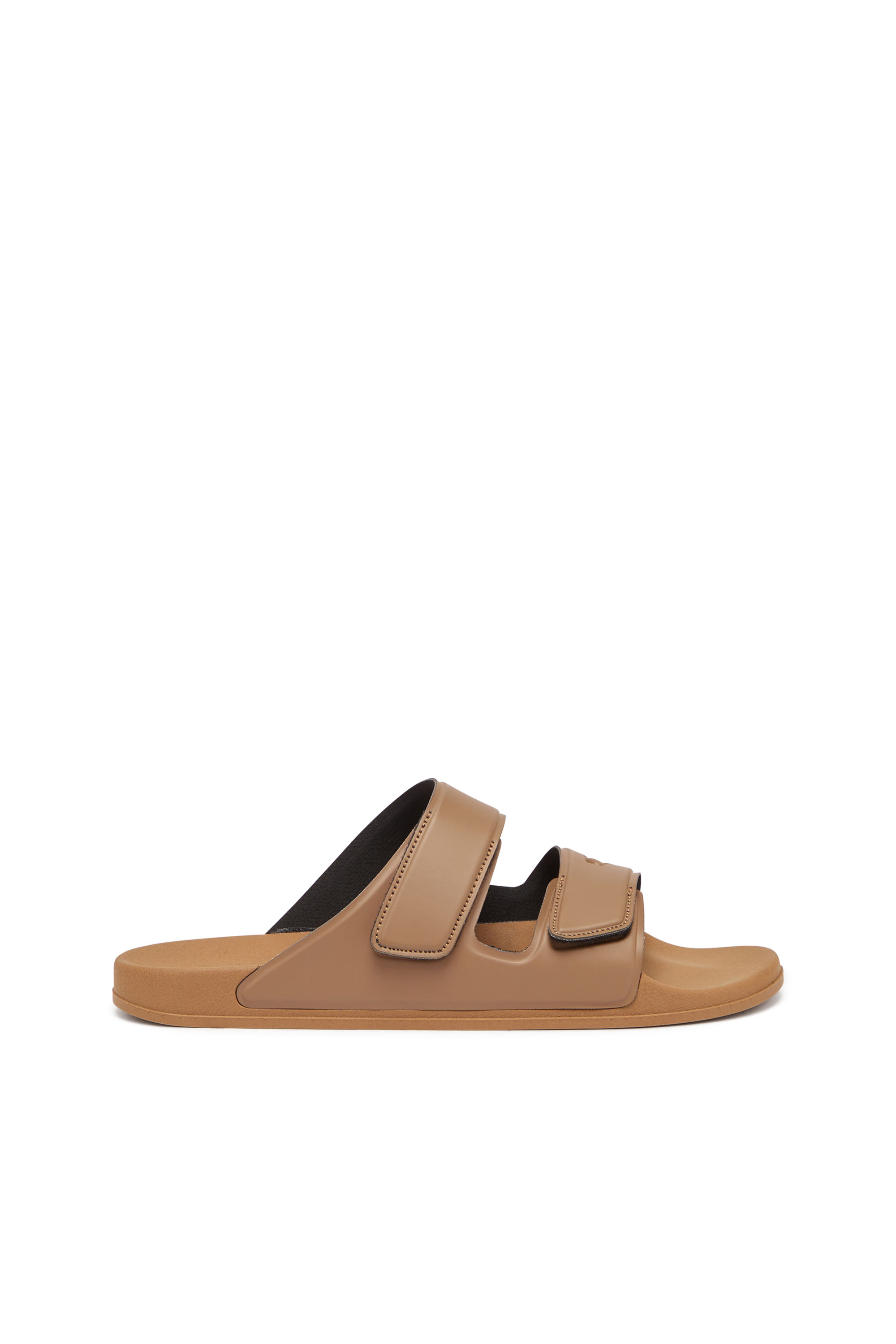 Diesel - SA-LAX X, Unisex's Sa-Lax X-Rubber slides with embossed logo in Brown - 1