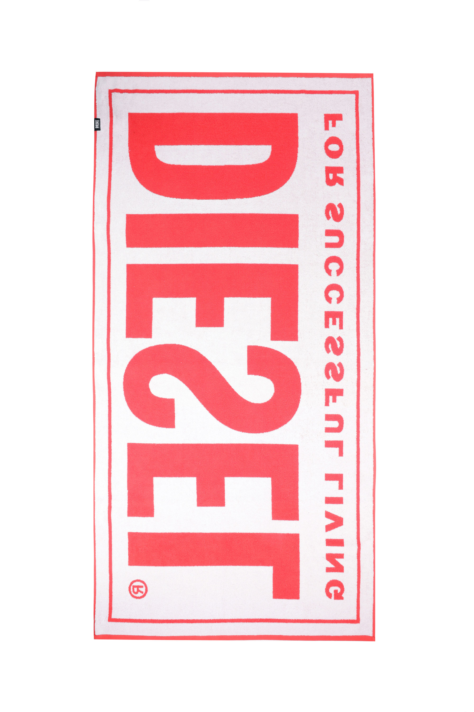 Diesel - BMT-HELLERI, Man's Successful-logo beach towel in Red/White - 2