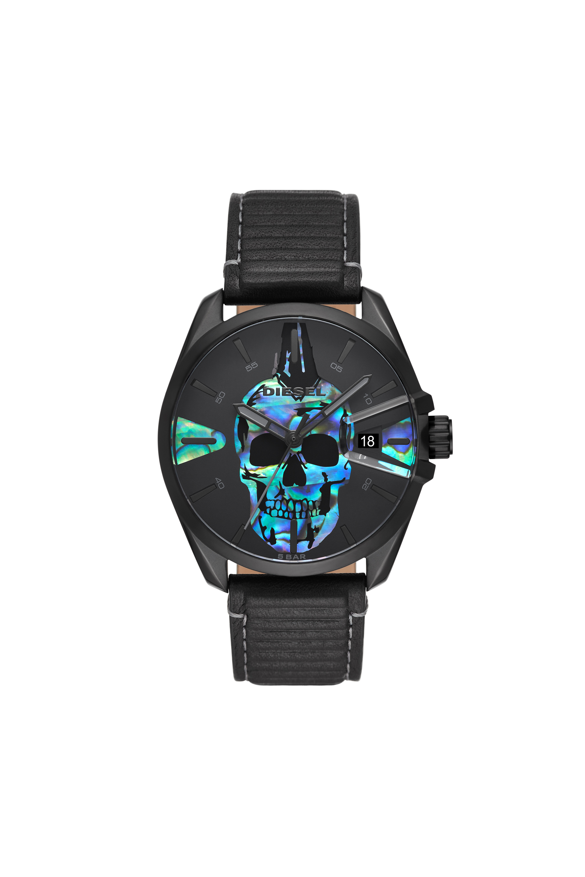 Diesel - DZ1973, Man's MS9 Leather Watch in Black - 1