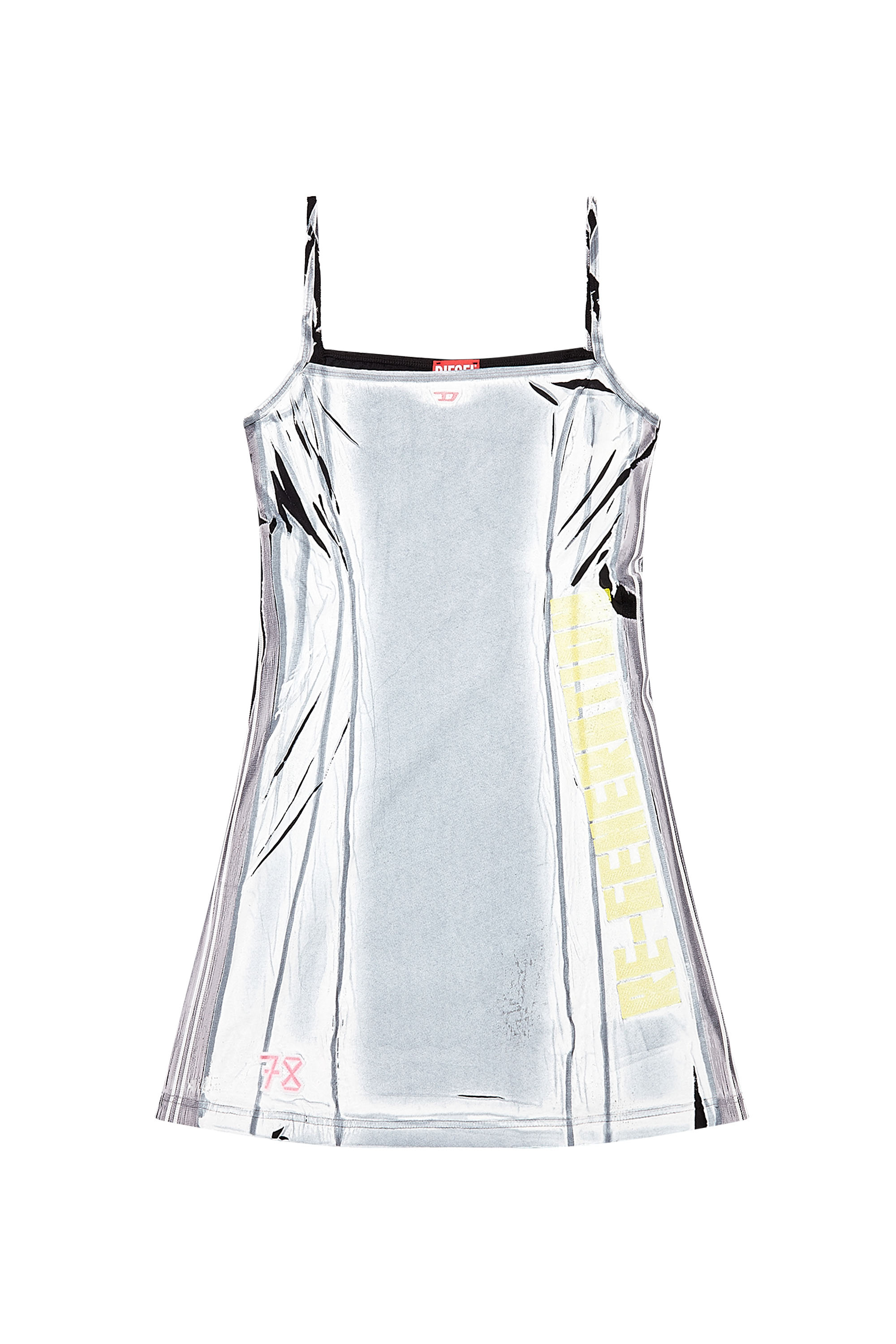 Diesel - D-LAZOT, Woman's Strappy dress with shadowy overprint in Light Blue - 2