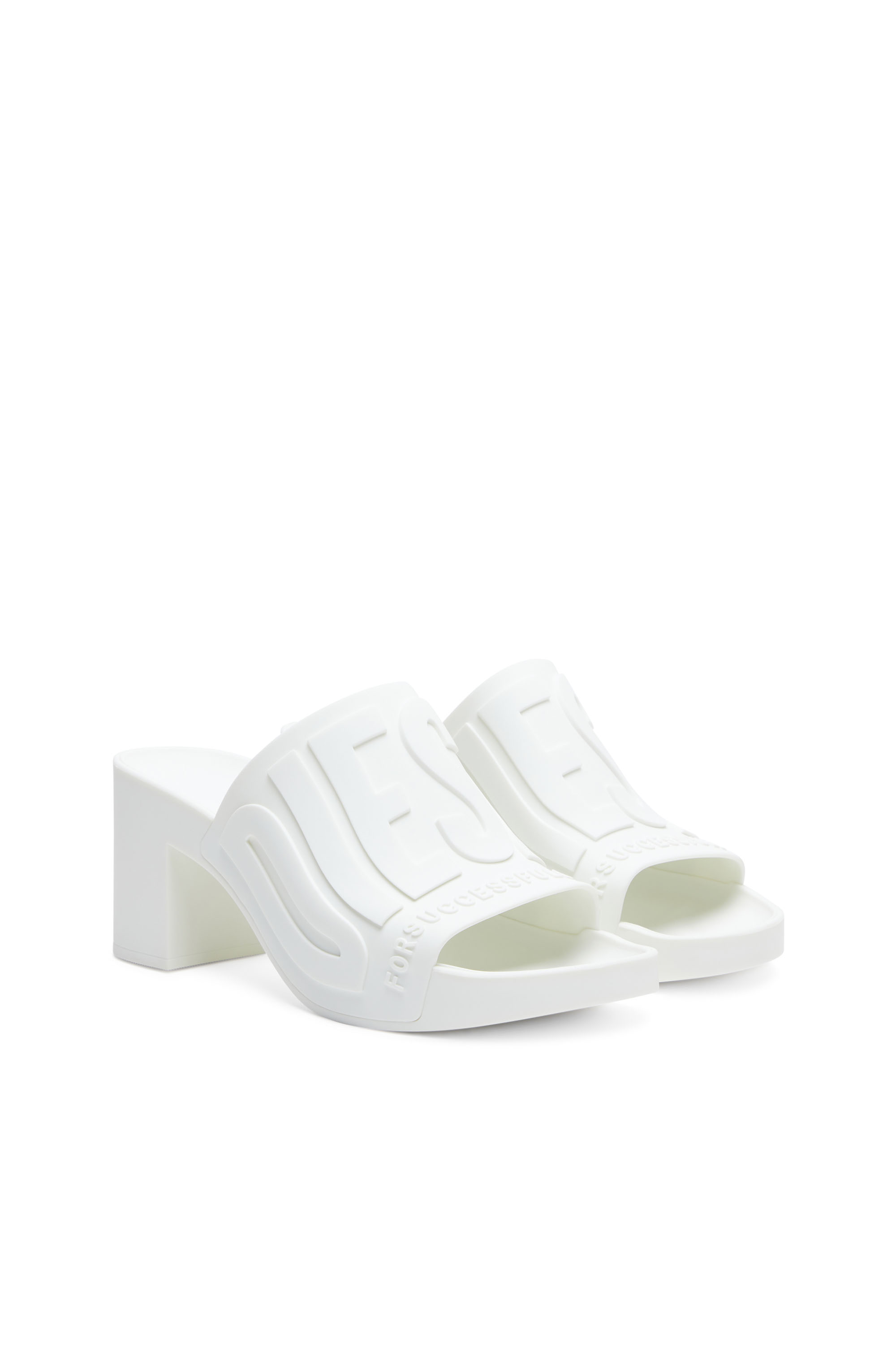 Diesel - SA-PAMELA H, Woman's Sa-Pamela-Heeled rubber pool slides in White - 2