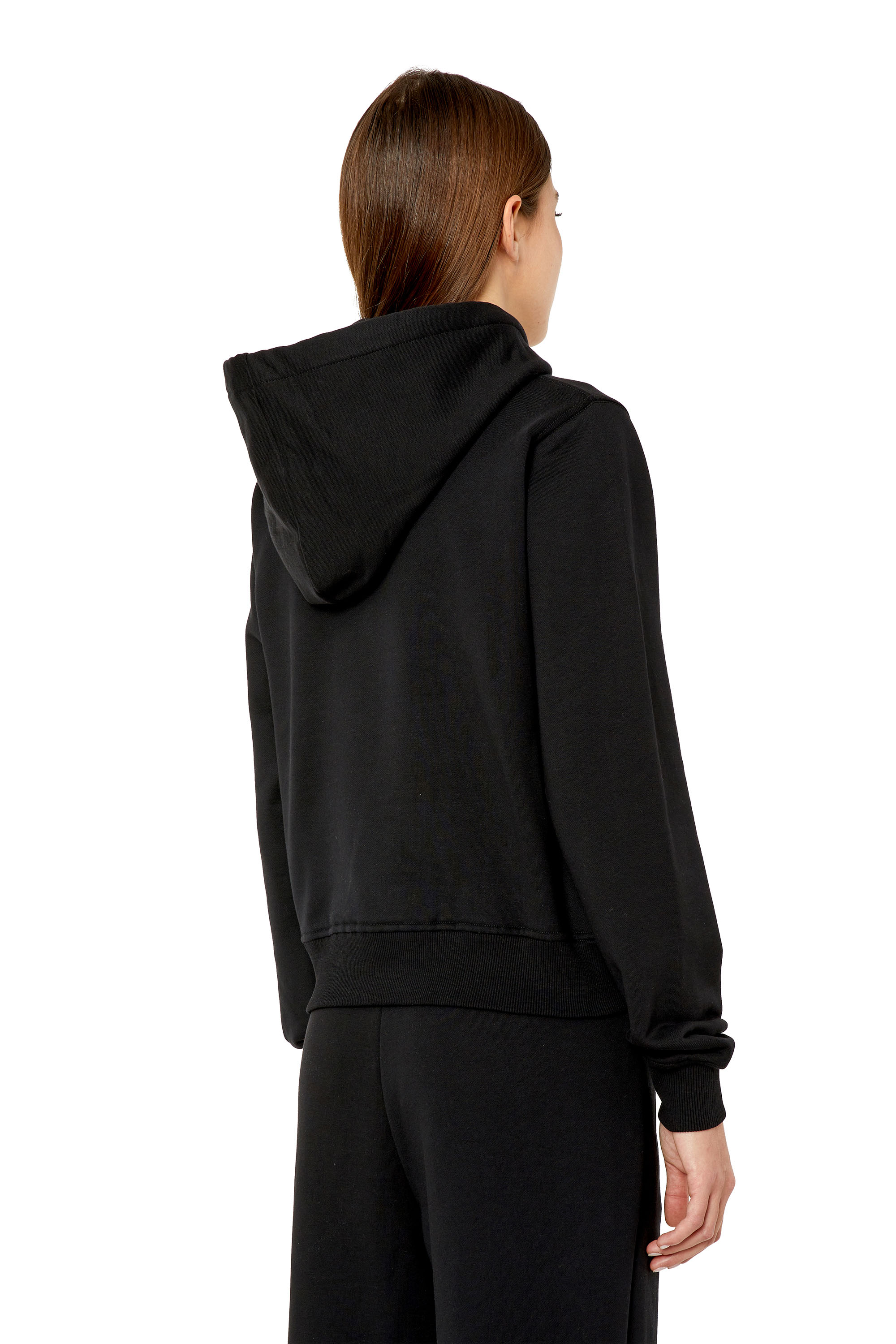 Diesel - F-REGGY-HOOD-DOVAL-PJ, Woman's Hoodie with oval D patch in Black - 4