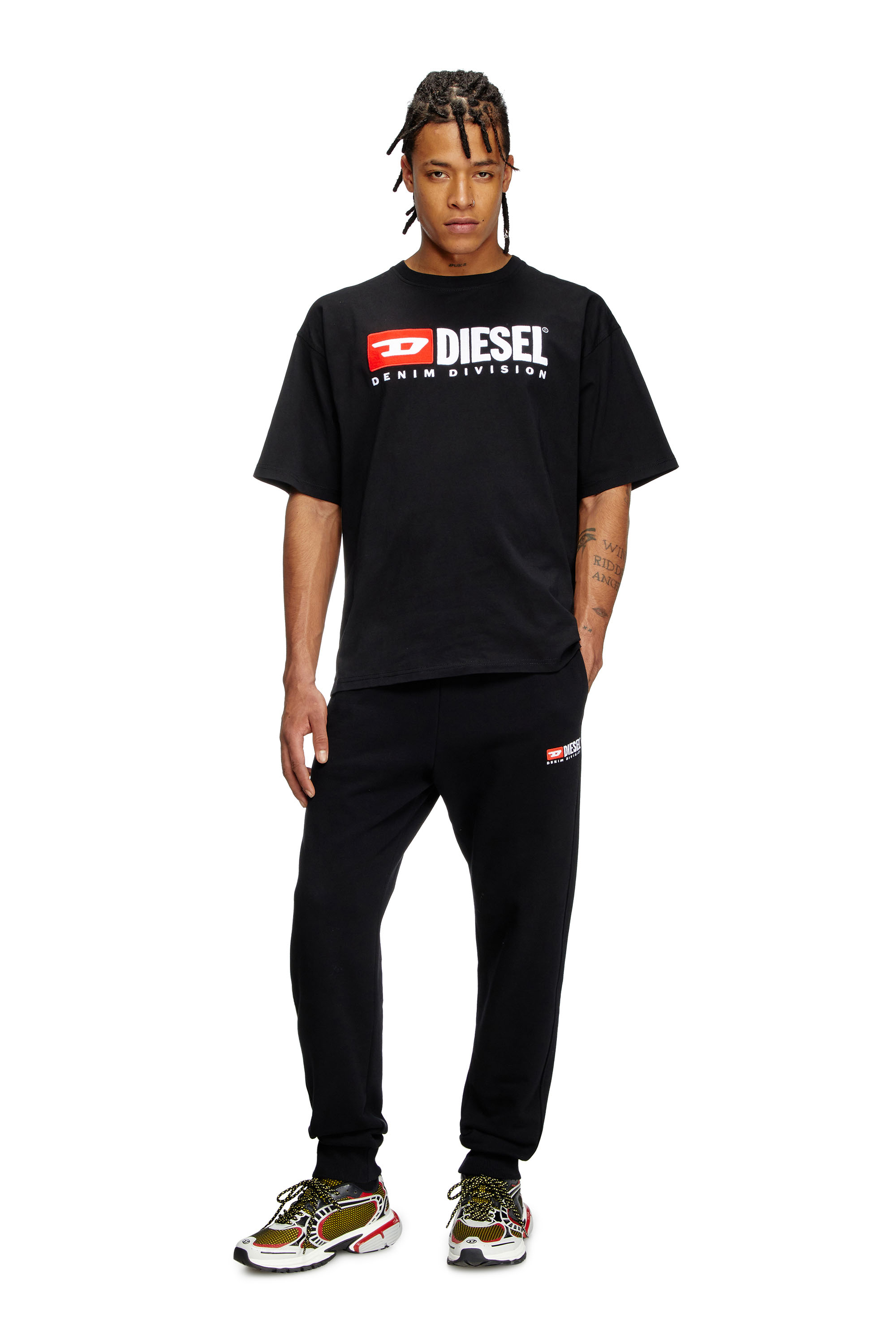 Diesel - P-TARY-DIV, Man's Sweatpants with logo embroidery in Black - 2