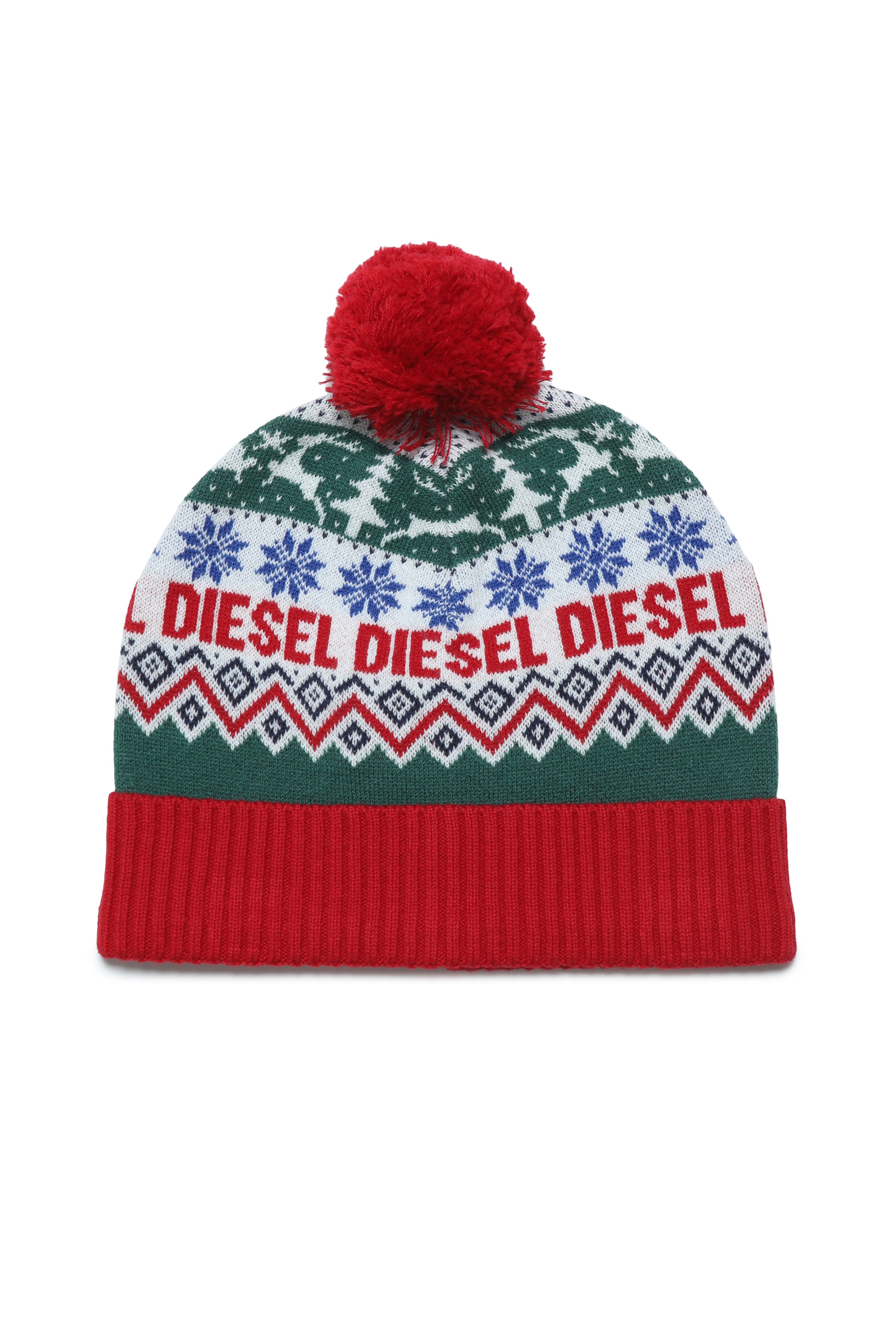 Diesel - FERRY CHR, Unisex's Christmas beanie in wool blend in Multicolor - 1