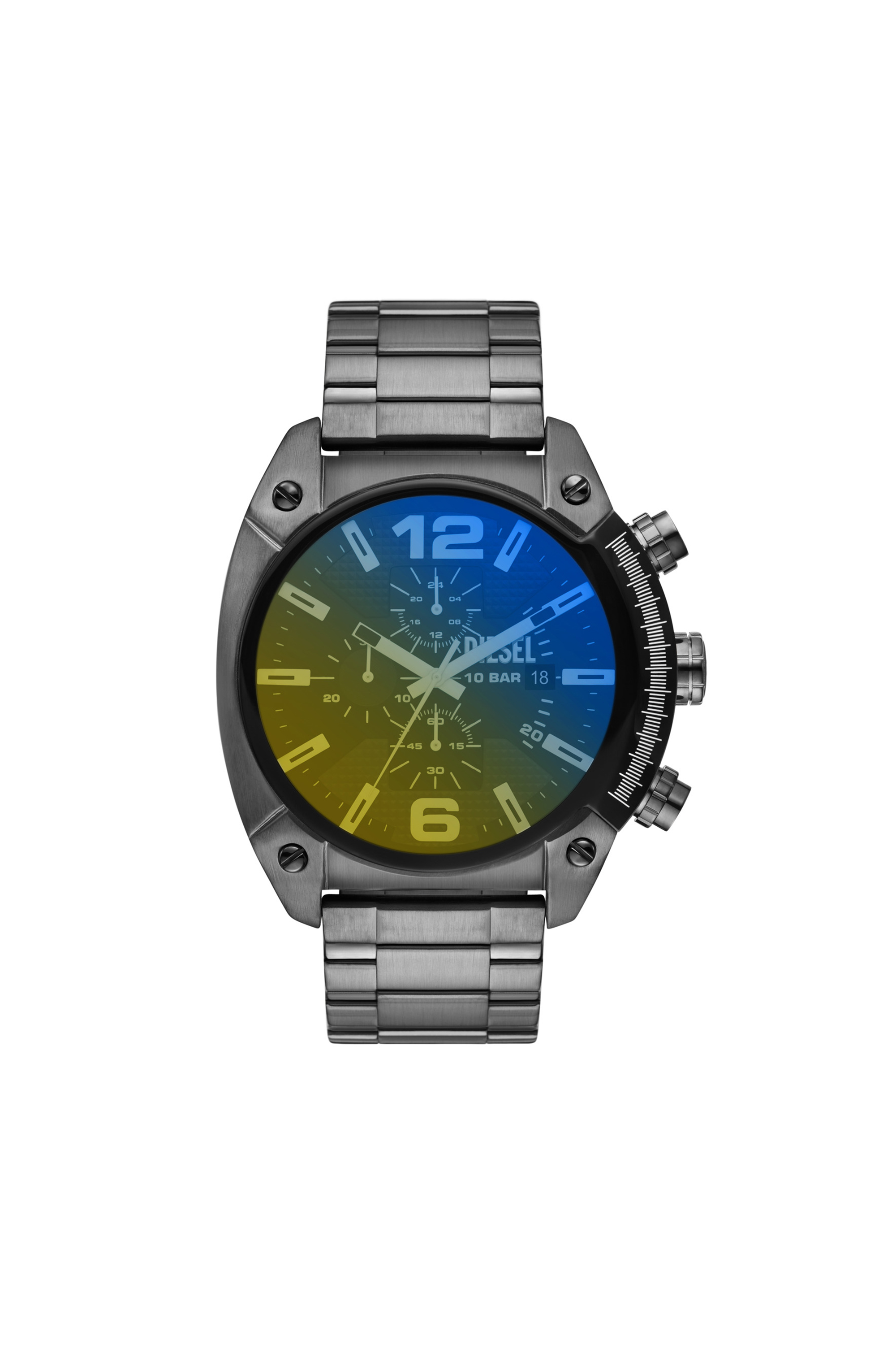 Diesel - null, Man's Overflow Chronograph Stainless Steel Watch in Dark grey - 1