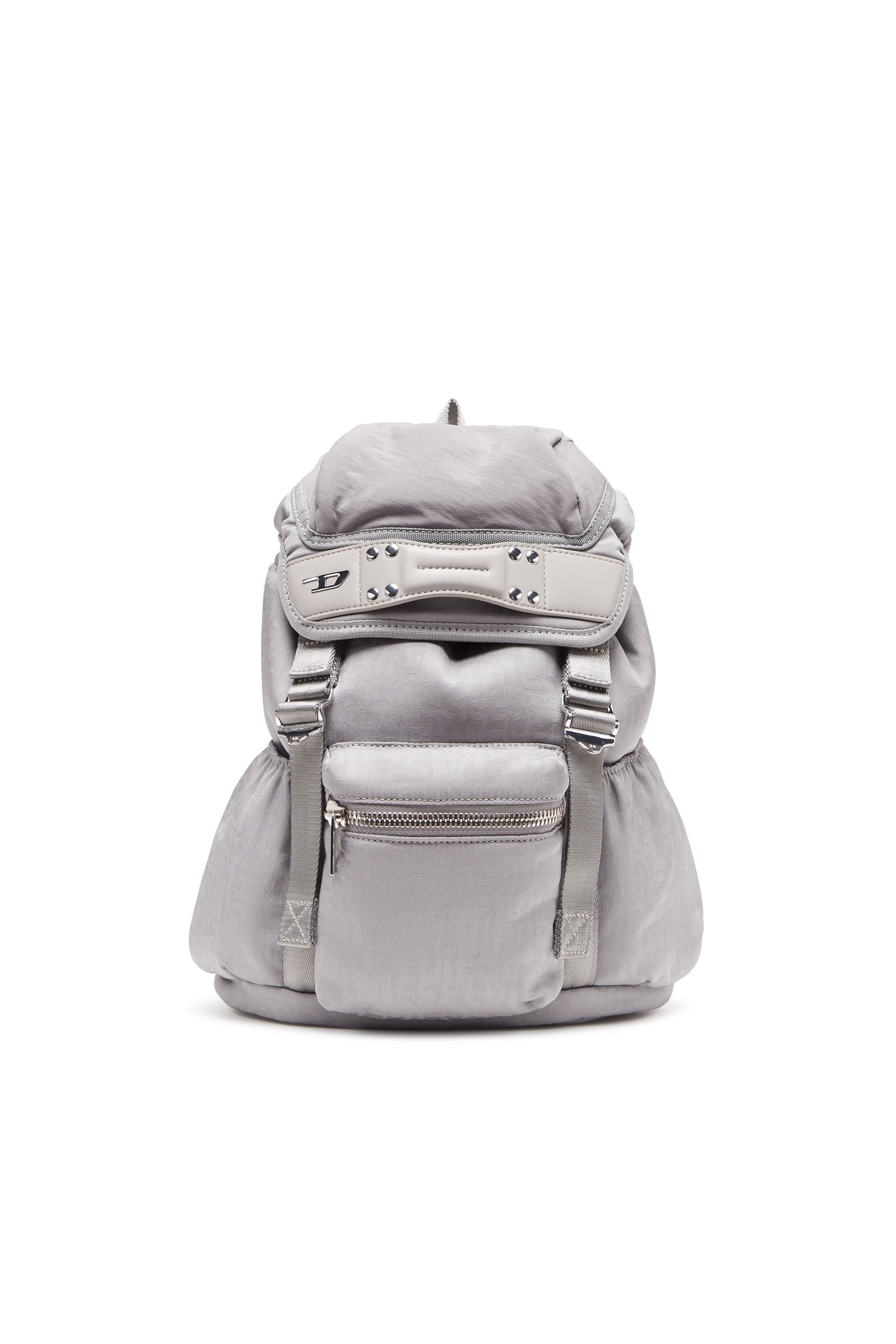 Diesel - NYLON MONO BACKPACK S X, Unisex's Nylon Mono Backpack S X - Backpack in jacquard monogram nylon in Grey - 1