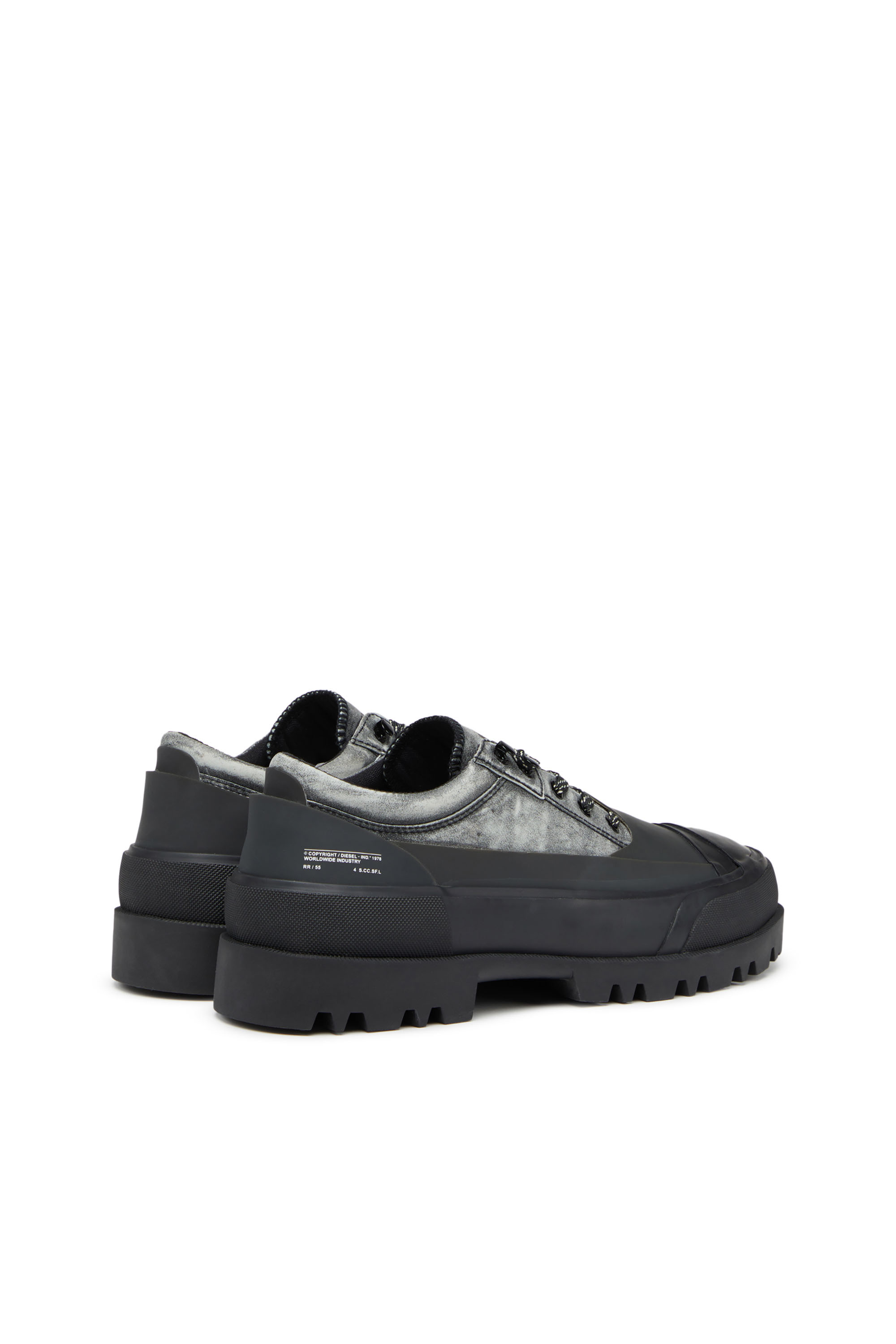 Diesel - D-HIKO SH X, Unisex's D-Hiko SH X - Treated leather shoes with rubber overlay in Black - 3