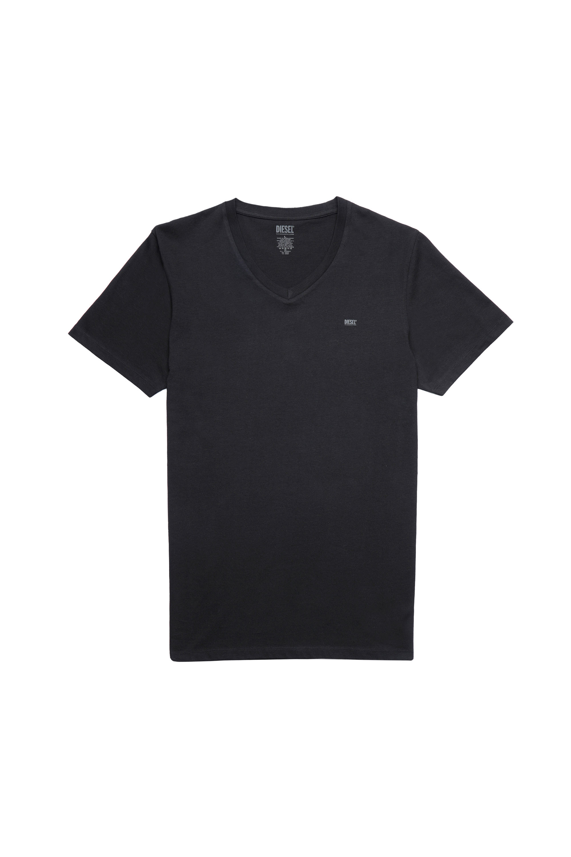 Diesel - UMTEE-MICHAEL-TUBE-TWOPACK, Man's Two-pack V-neck T-shirts with logo print in Black/Grey - 2