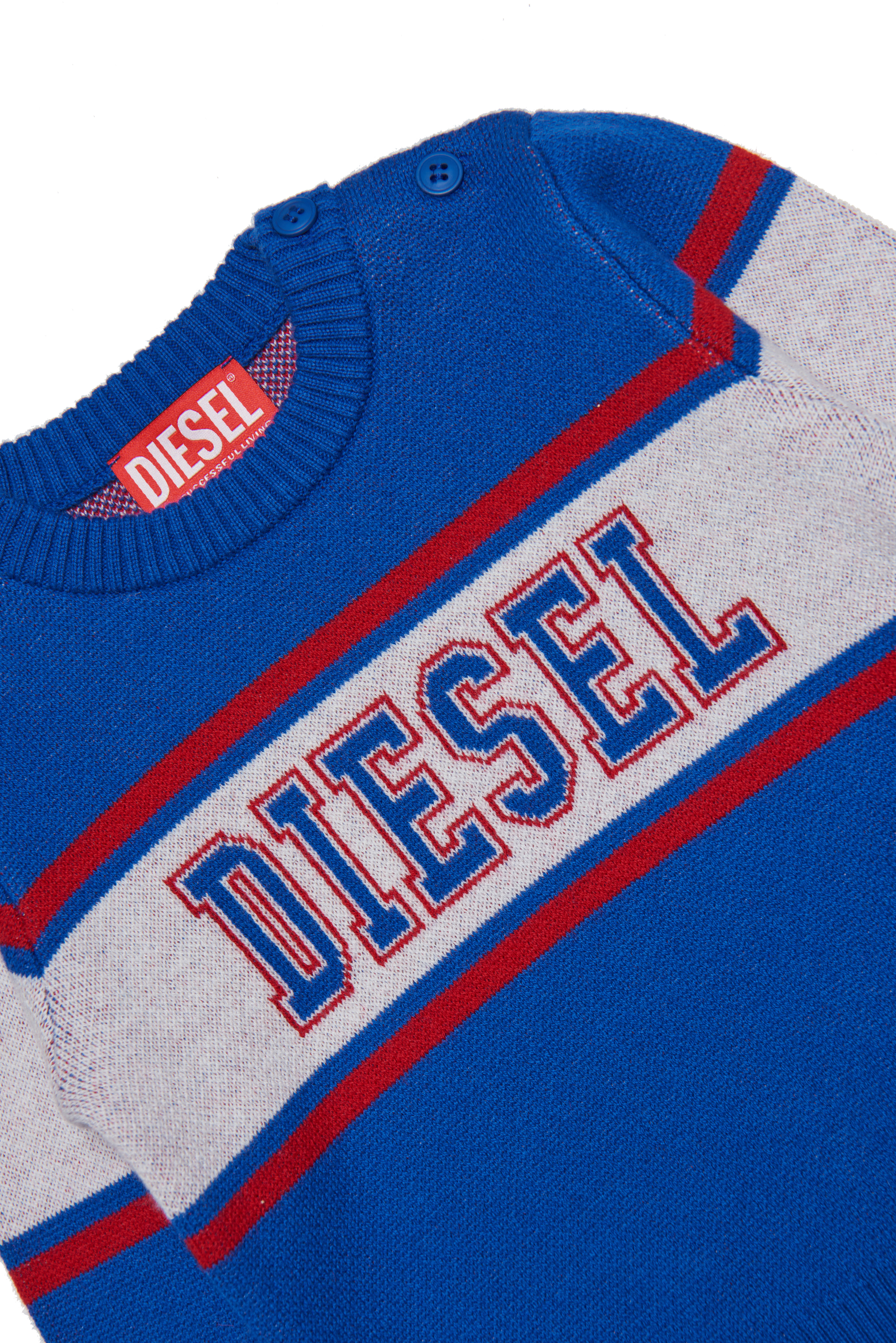 Diesel - KOSPIB, Man's Wool blend jumper with college logo in Blue - 3