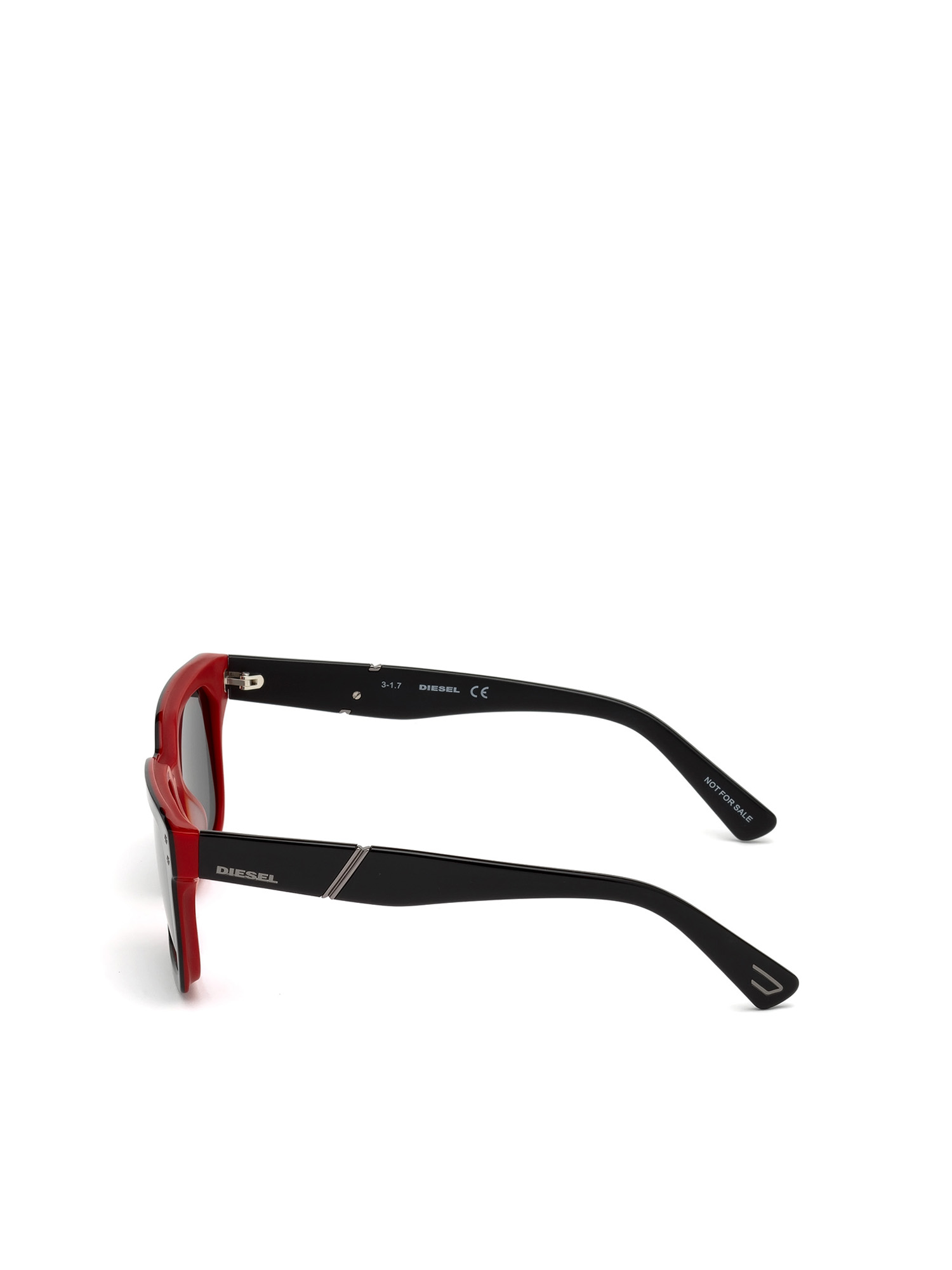 Diesel - DL0253, Man's Eyewear with groove surface inside in Black/Red - 4