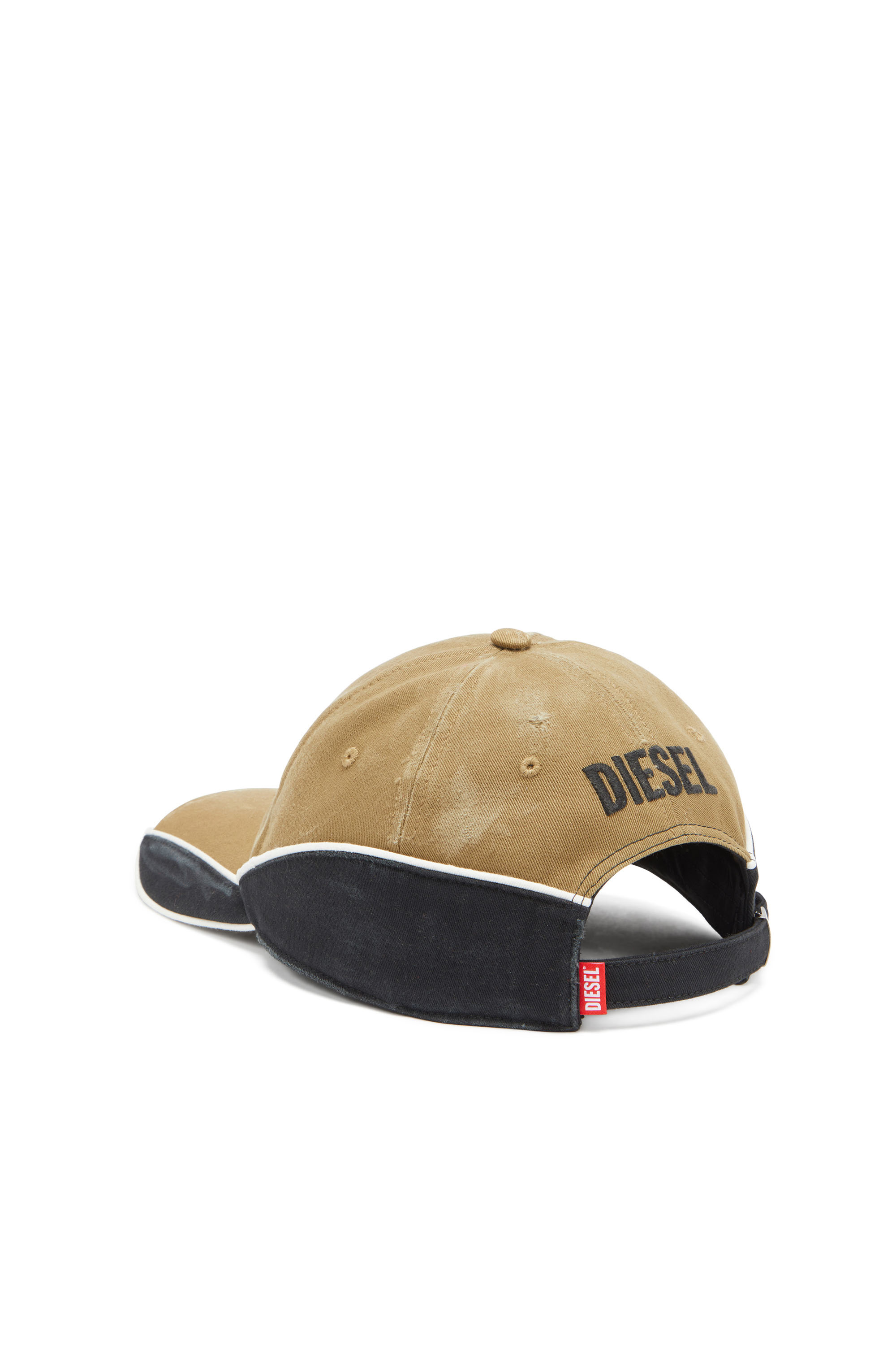 Diesel - C-DALE, Man's Distressed colour-block baseball cap in Brown - 2