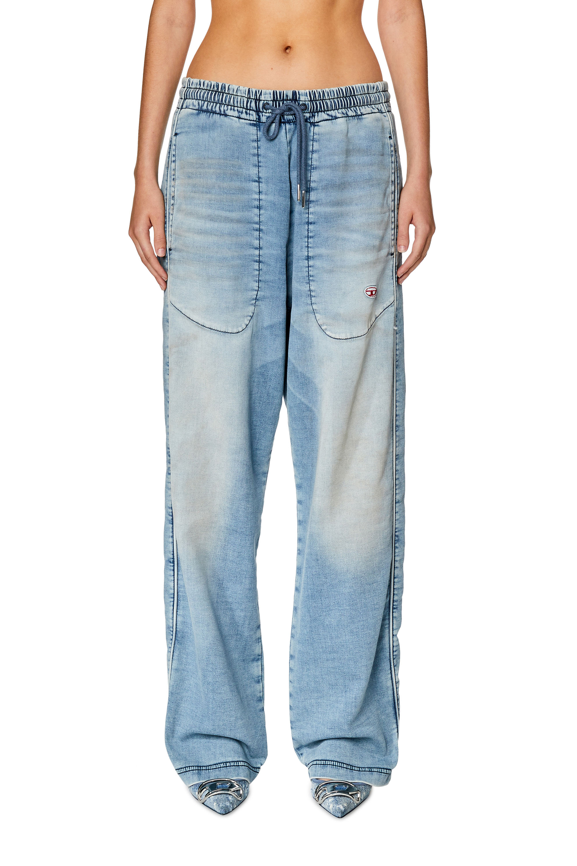 Diesel - Straight D-Martians Track Denim 068FK, Unisex's Straight D-Martians Track Denim in Light Blue - 1