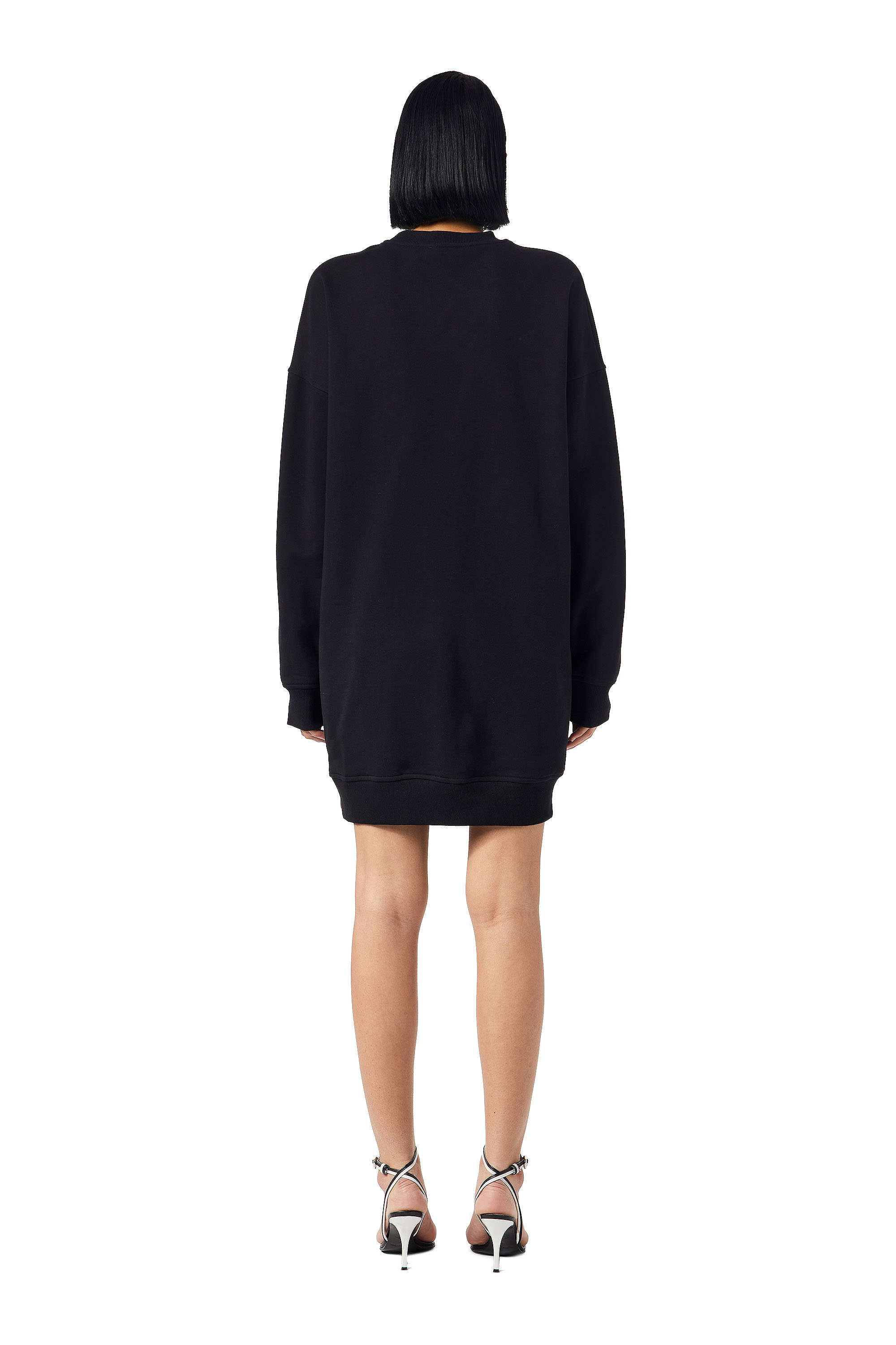 Diesel - D-ROBBIE-DIV, Woman's Sweatshirt dress with logo in Black - 3