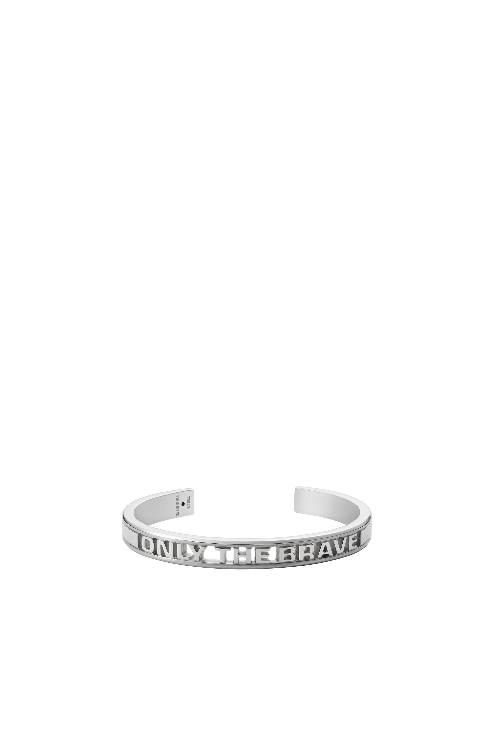 Diesel - DX1331, Man's Stainless Steel Cuff Bracelet in Silver - 1
