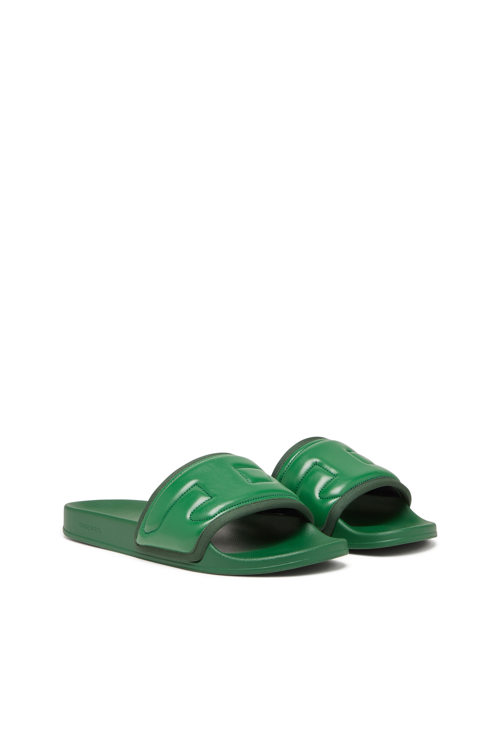 Diesel - SA-MAYEMI PUF X, Unisex's Sa-Mayemi Puf X - Pool slides with puffy logo band in Dark Green - 2