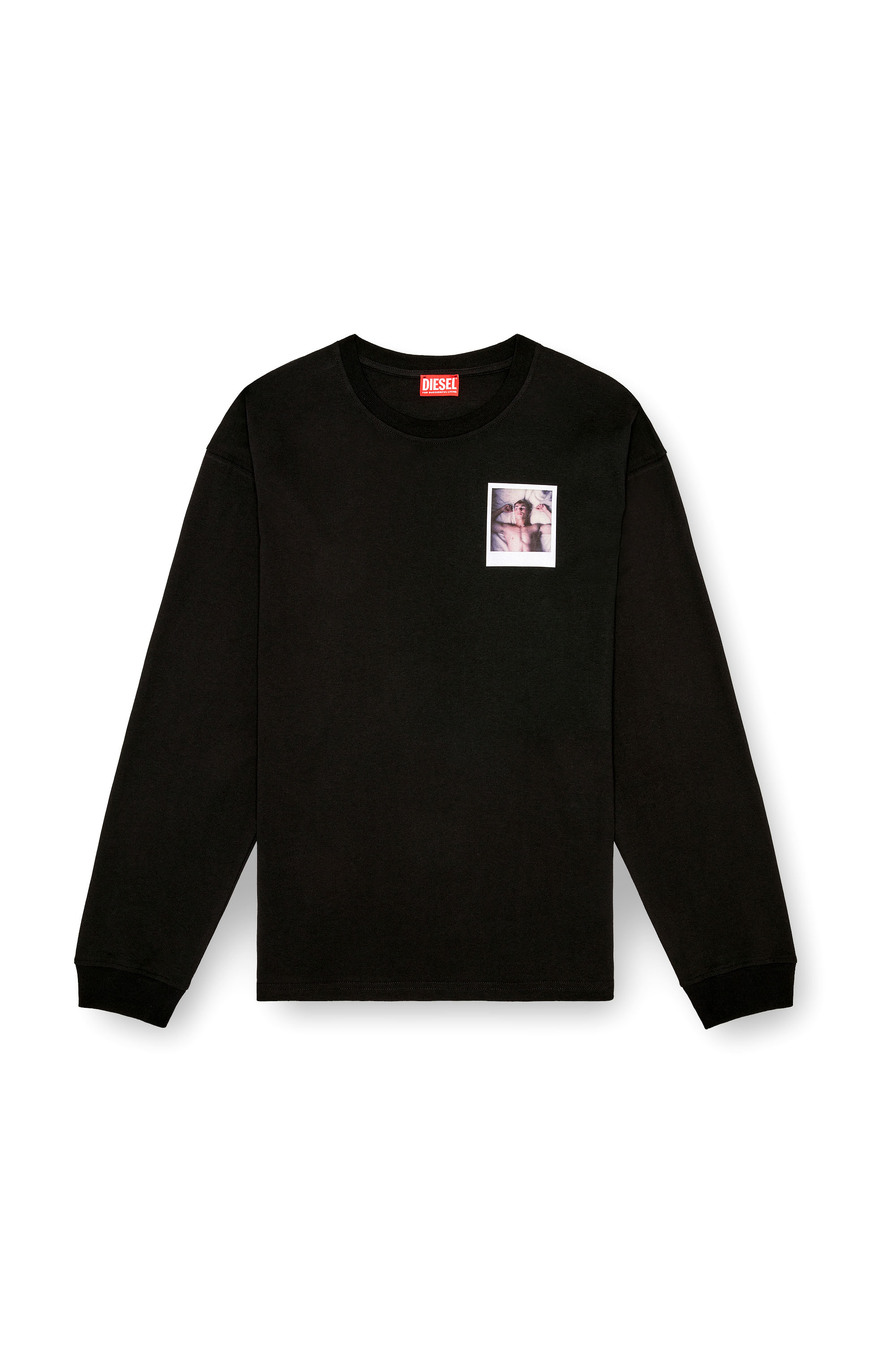 Diesel - PR-T-BOXT-LS-SS, Unisex's Long-sleeve T-shirt with polaroid patches in Black - 3