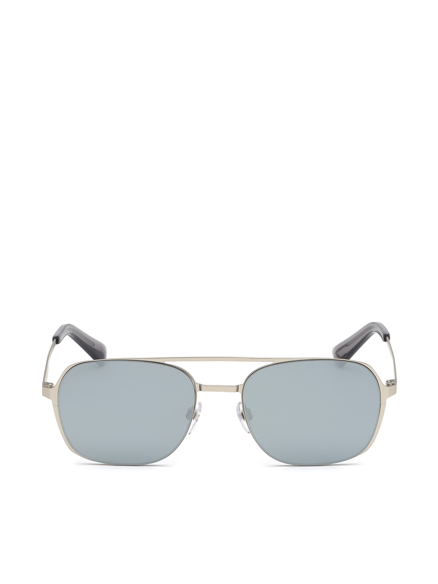 Diesel - DL0274, Man's Navigator shape sunglasses in metal in Grey - 2