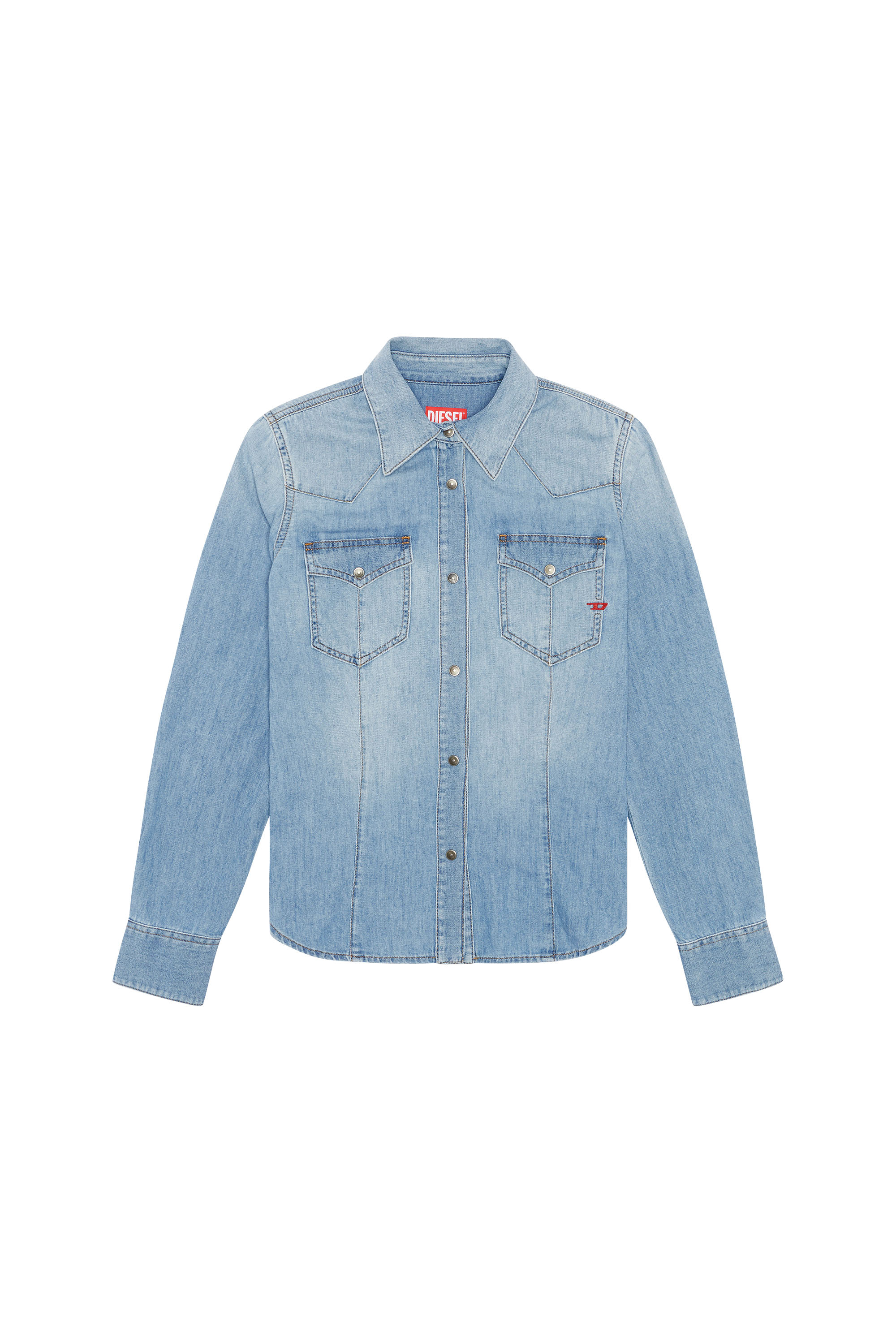 Diesel - DE-WAVES, Woman's Western shirt in denim in Light Blue - 3