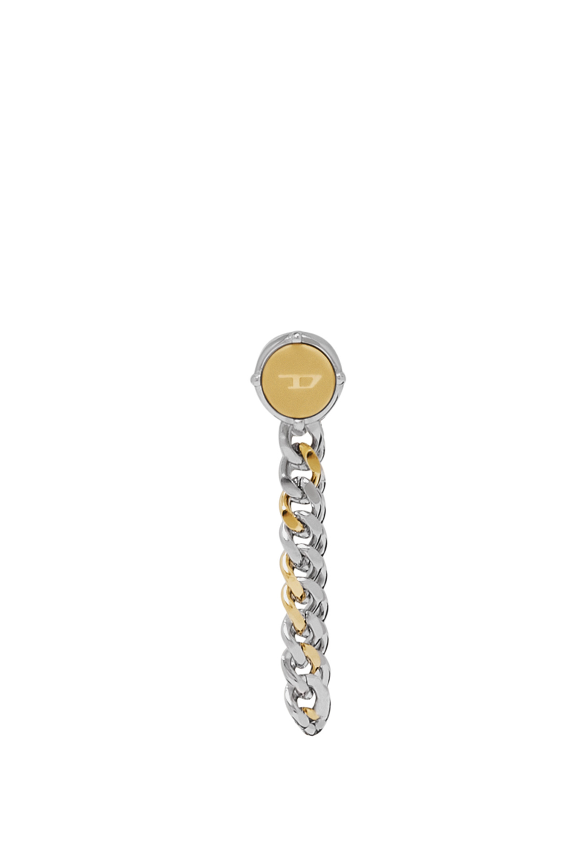 Diesel - DX1353, Unisex's Single stud drop chain stainless steel earring in Silver - 2