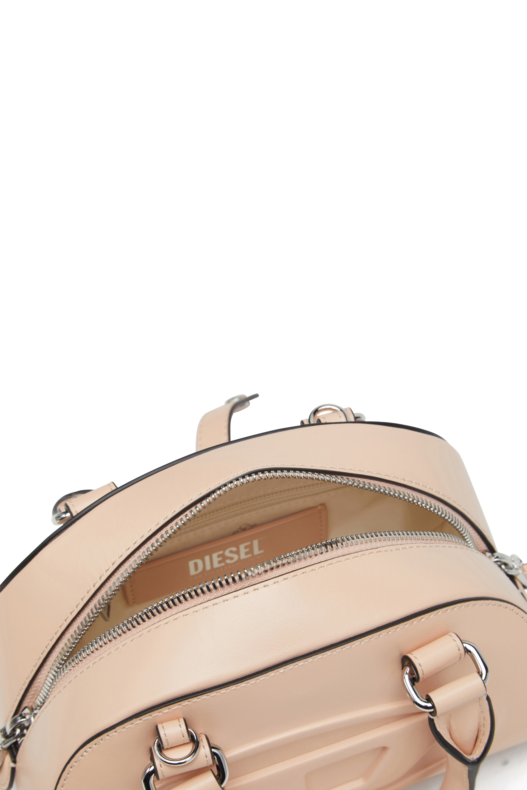 Diesel - 1DR DOME CROSSBODY, Woman's Leather mini bowling bag in Pink - 4