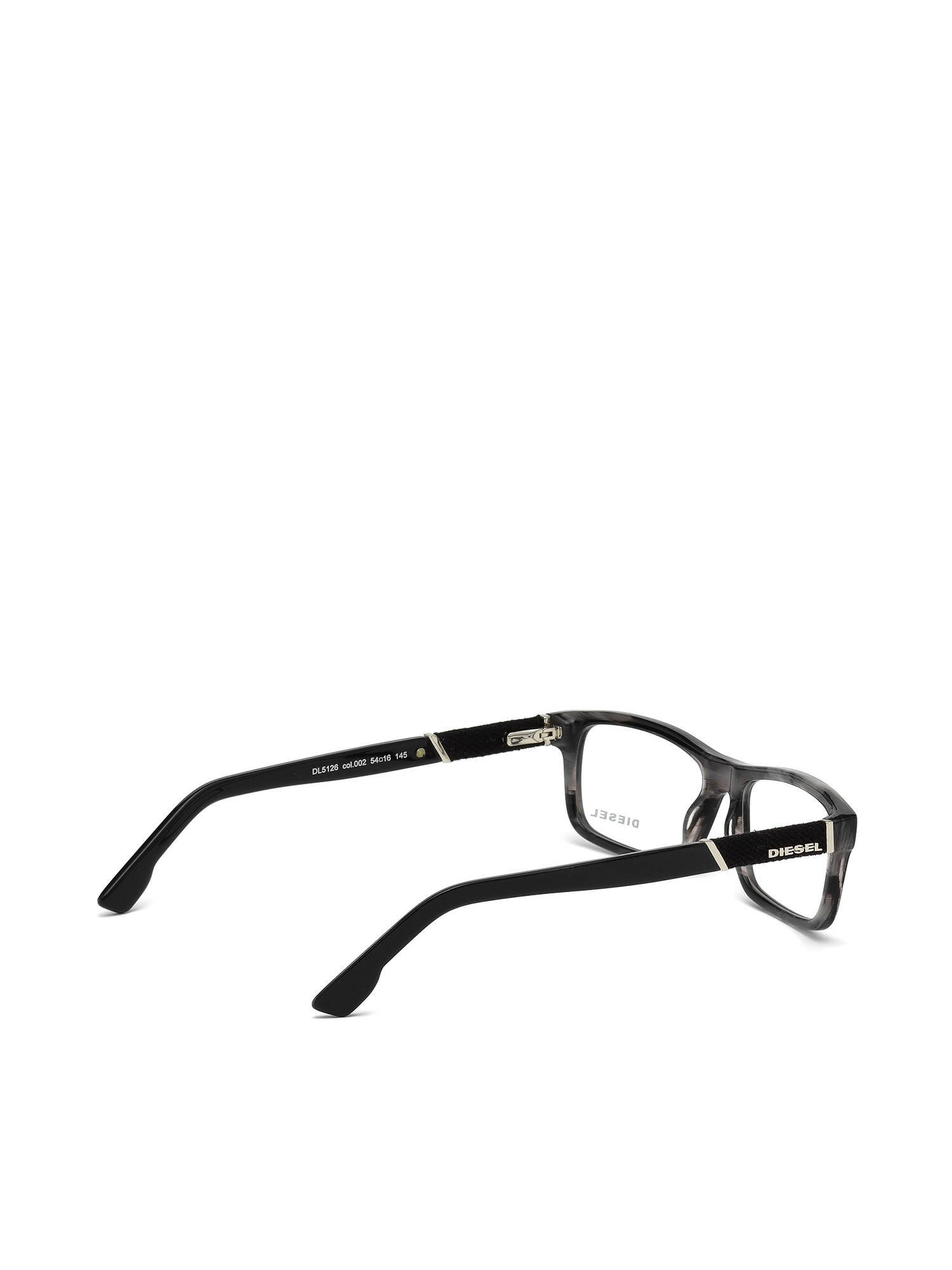 Diesel - DL5126, Unisex's Rectangular eyewear with leather insert in Black/Brown - 3