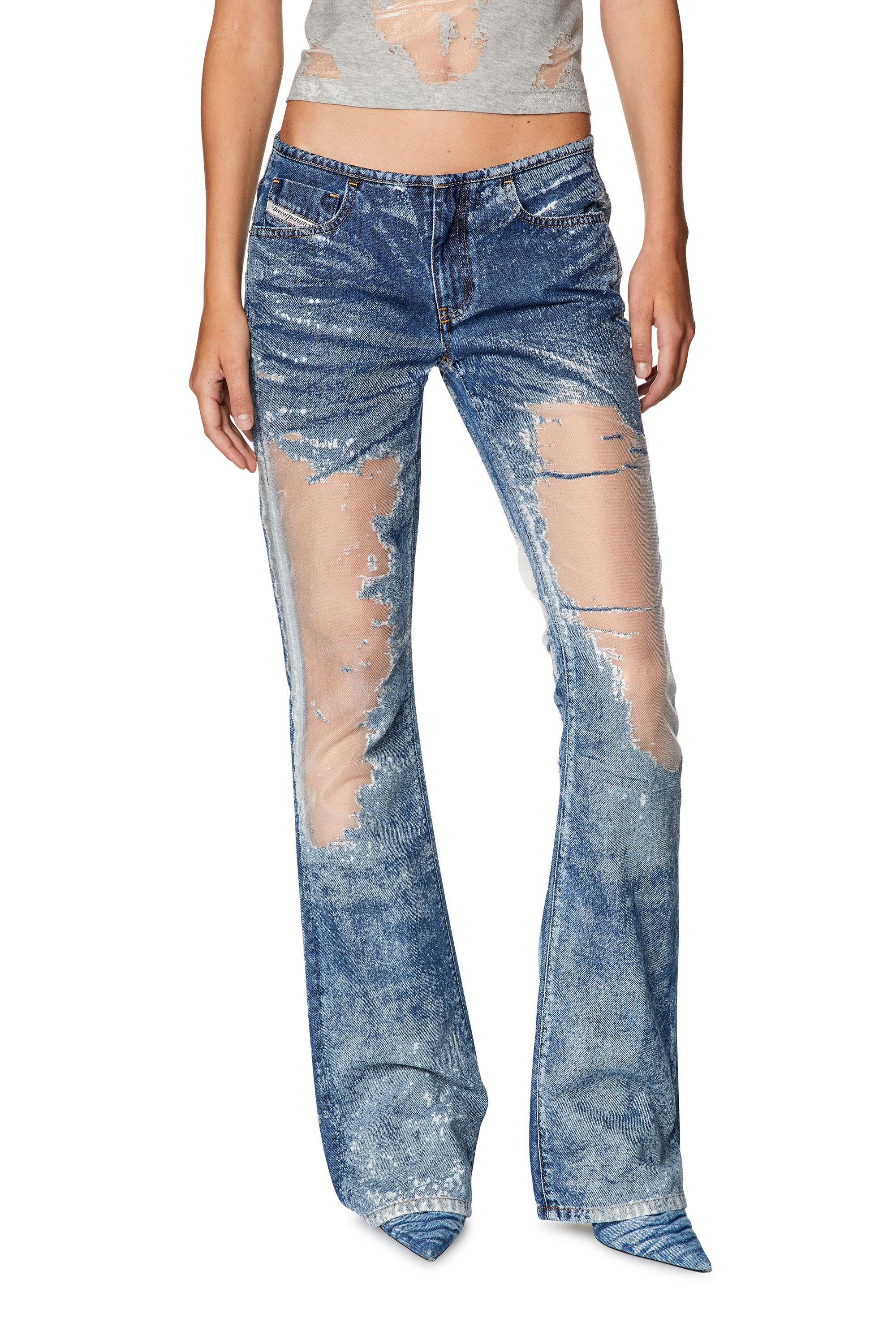 Diesel - Woman's Bootcut and Flare Jeans D-Shark 068JH, Medium blue - 1