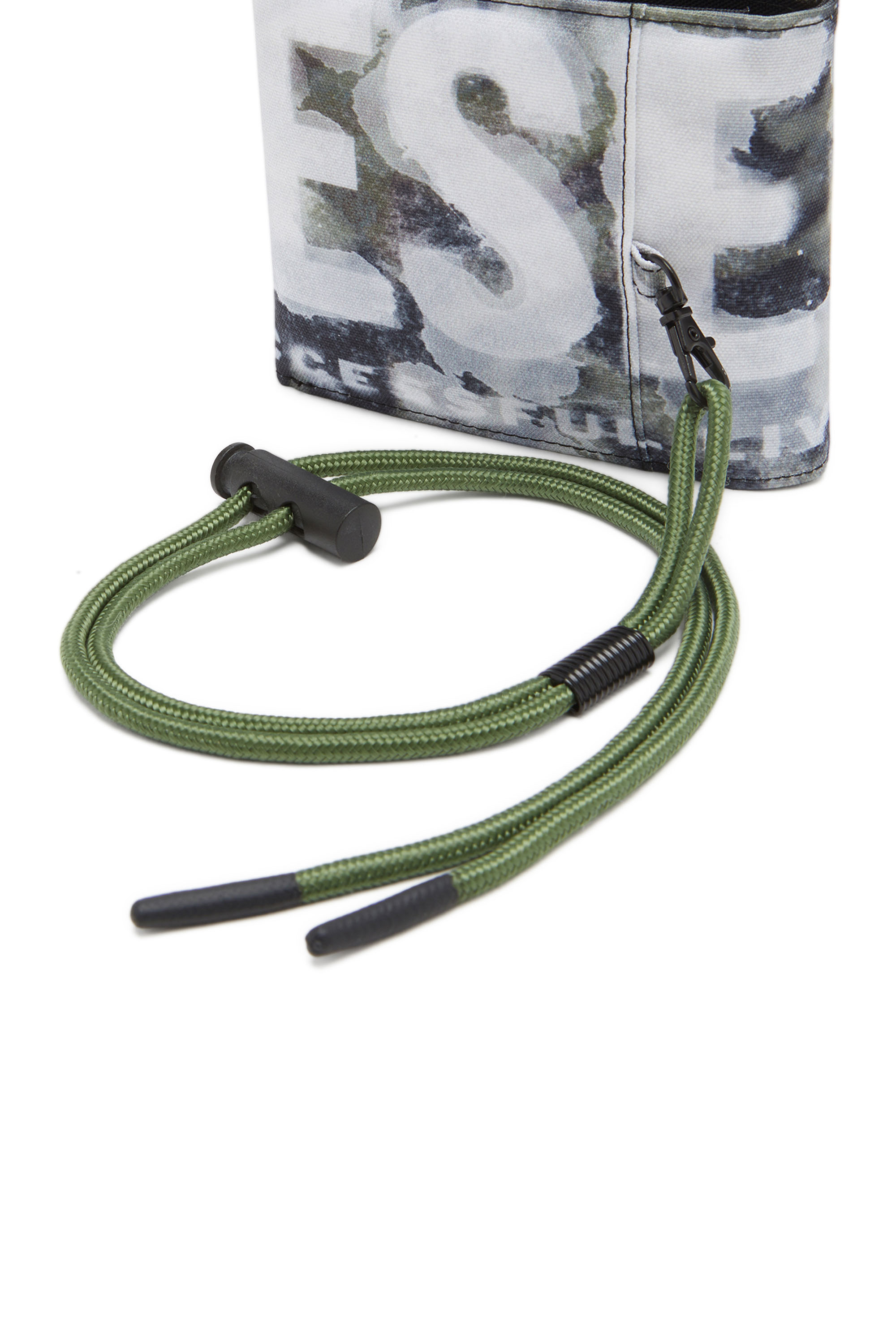 Diesel - RAVE BI-FOLD VELCRO, Man's Velcro wallet with watercolour-effect logo in White/Green - 4