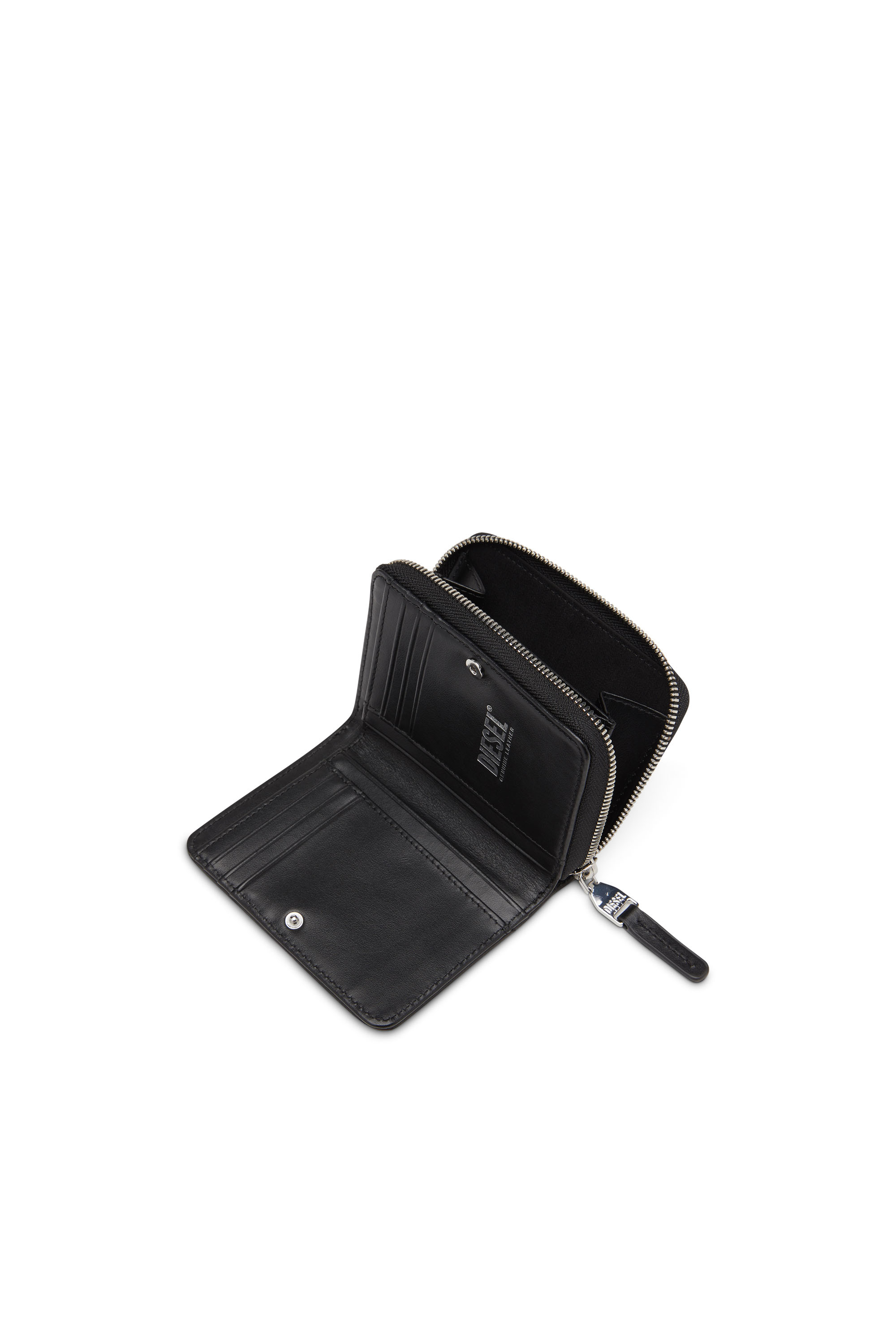 Diesel - OFELIA, Woman's Small zip-around wallet with logo plaque in Black - 3