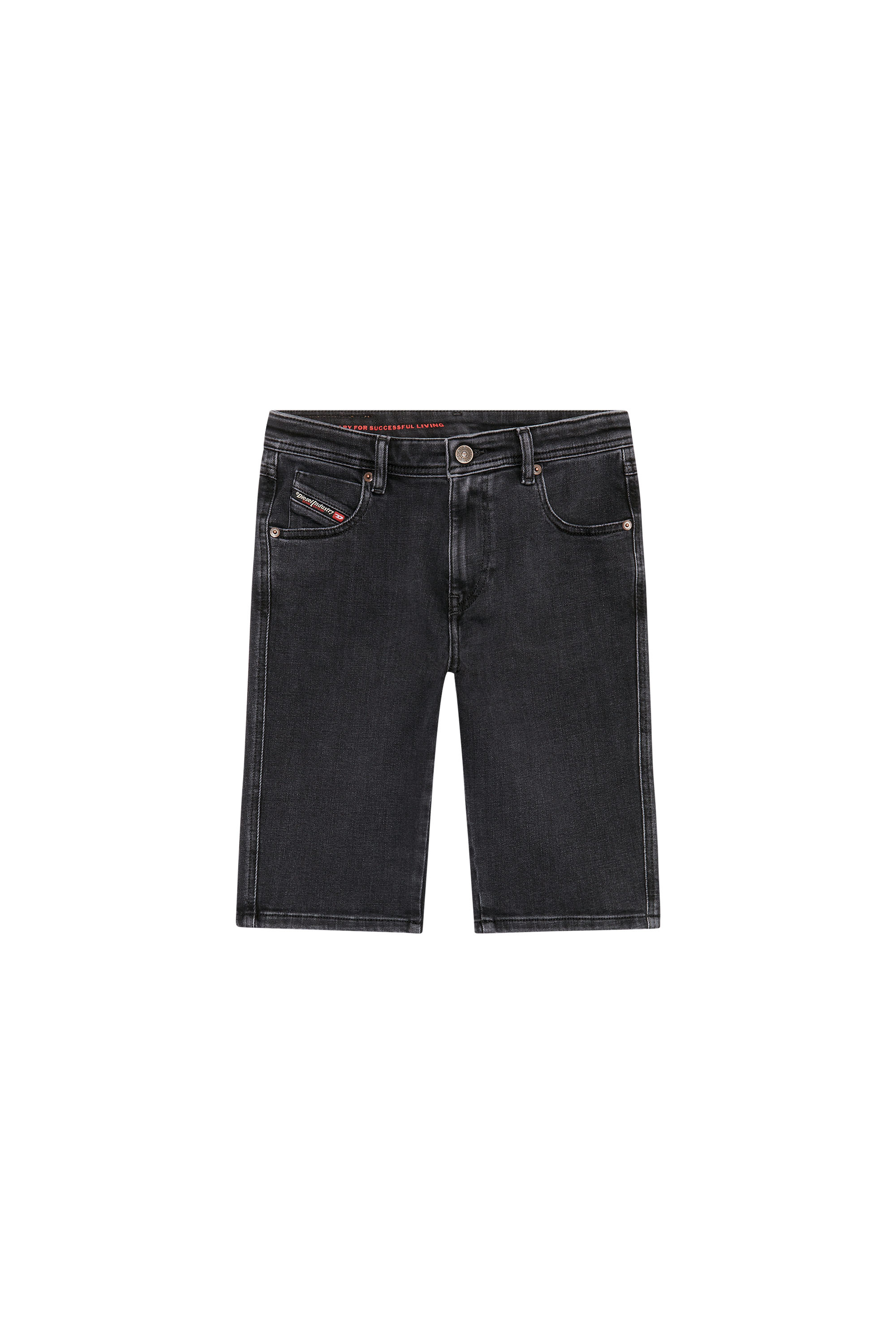 Diesel - DE-GINNY, Woman's Cycling shorts in denim in Black/Dark grey - 3