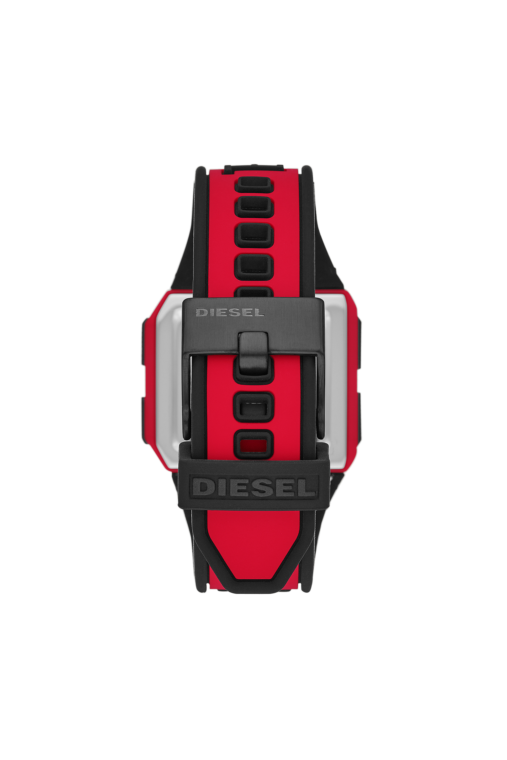 Diesel - DZ1923, Unisex's Chopped Digital Red Silicone Watch in Red/Black - 2