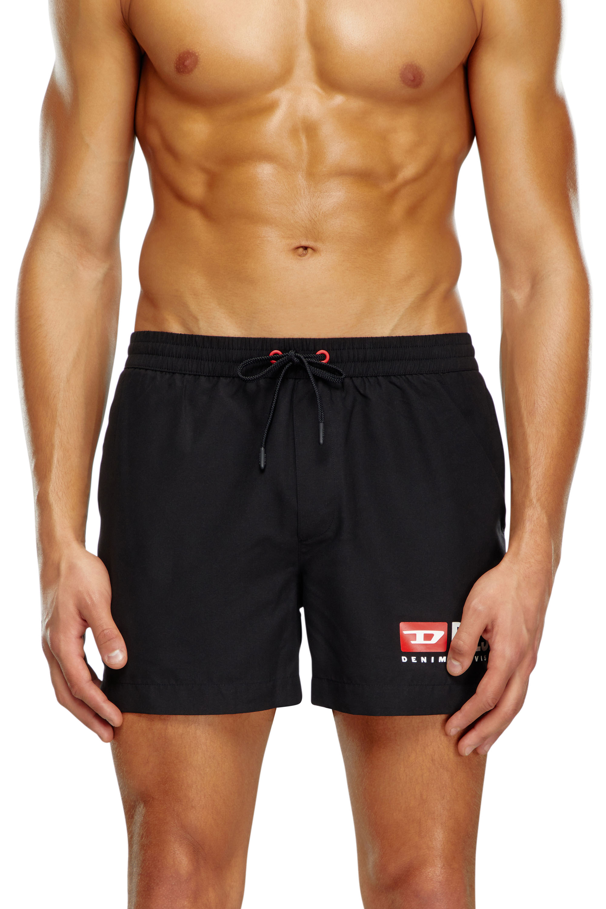 Diesel - BMBX-KEN-37, Man's Mid-length swim shorts with logo print in Black - 2
