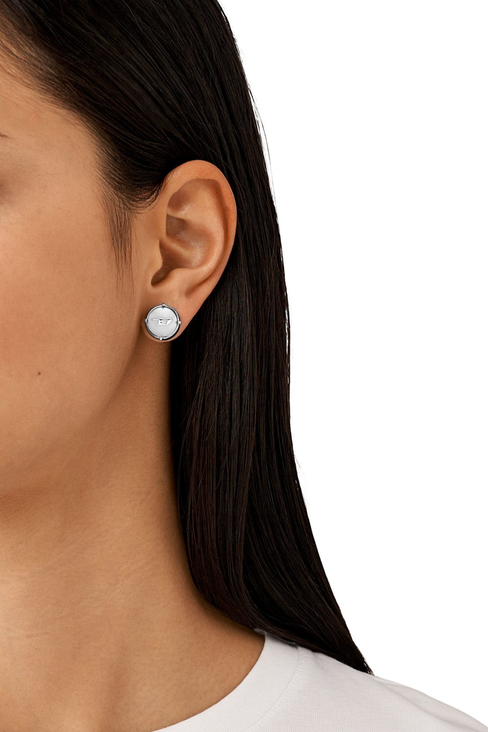 Diesel - DX1495, Unisex's Stainless steel stud earring in Silver - 4