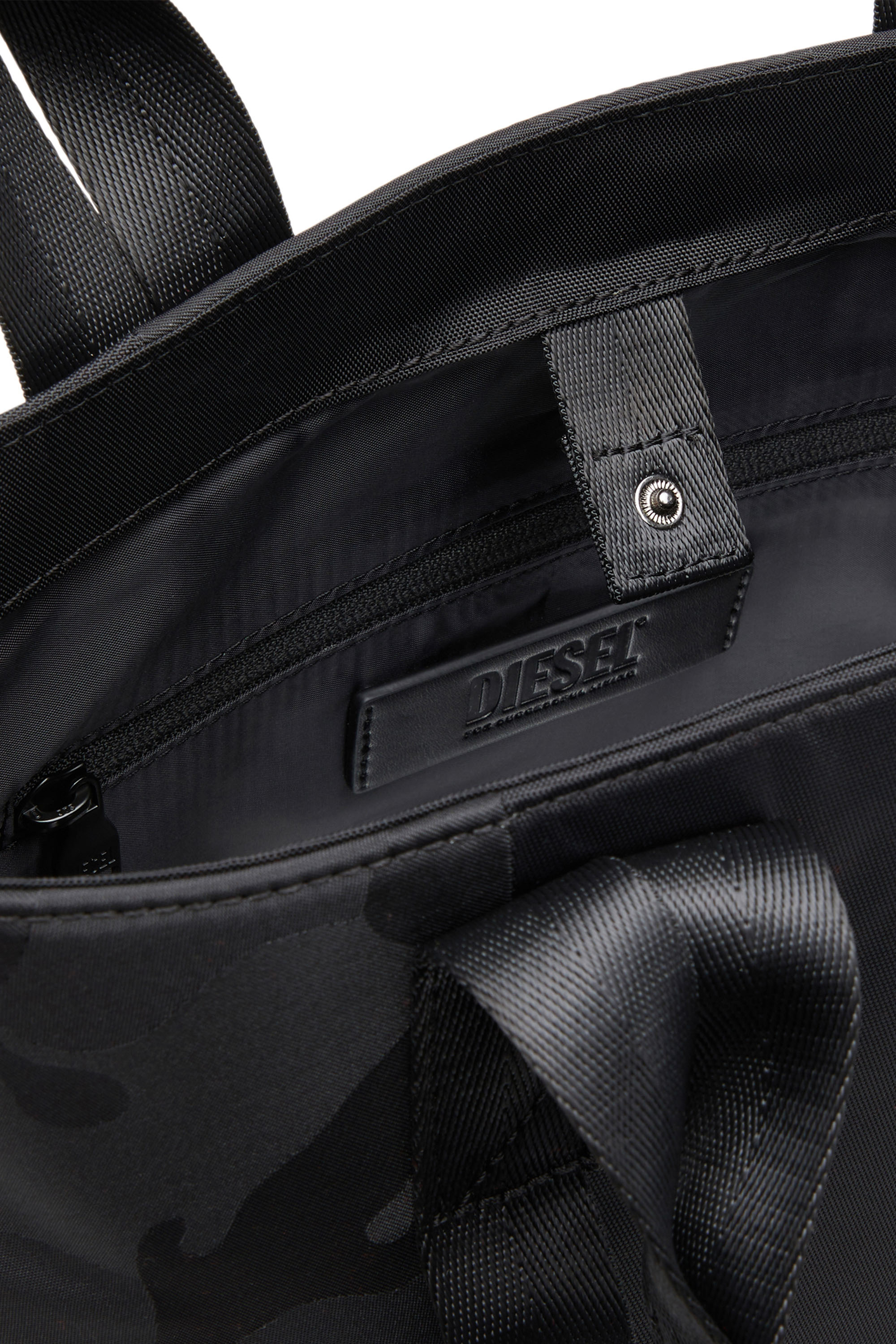 Diesel - DSRT TOTE, Man's Dsrt-Utility tote in printed nylon in Black - 4
