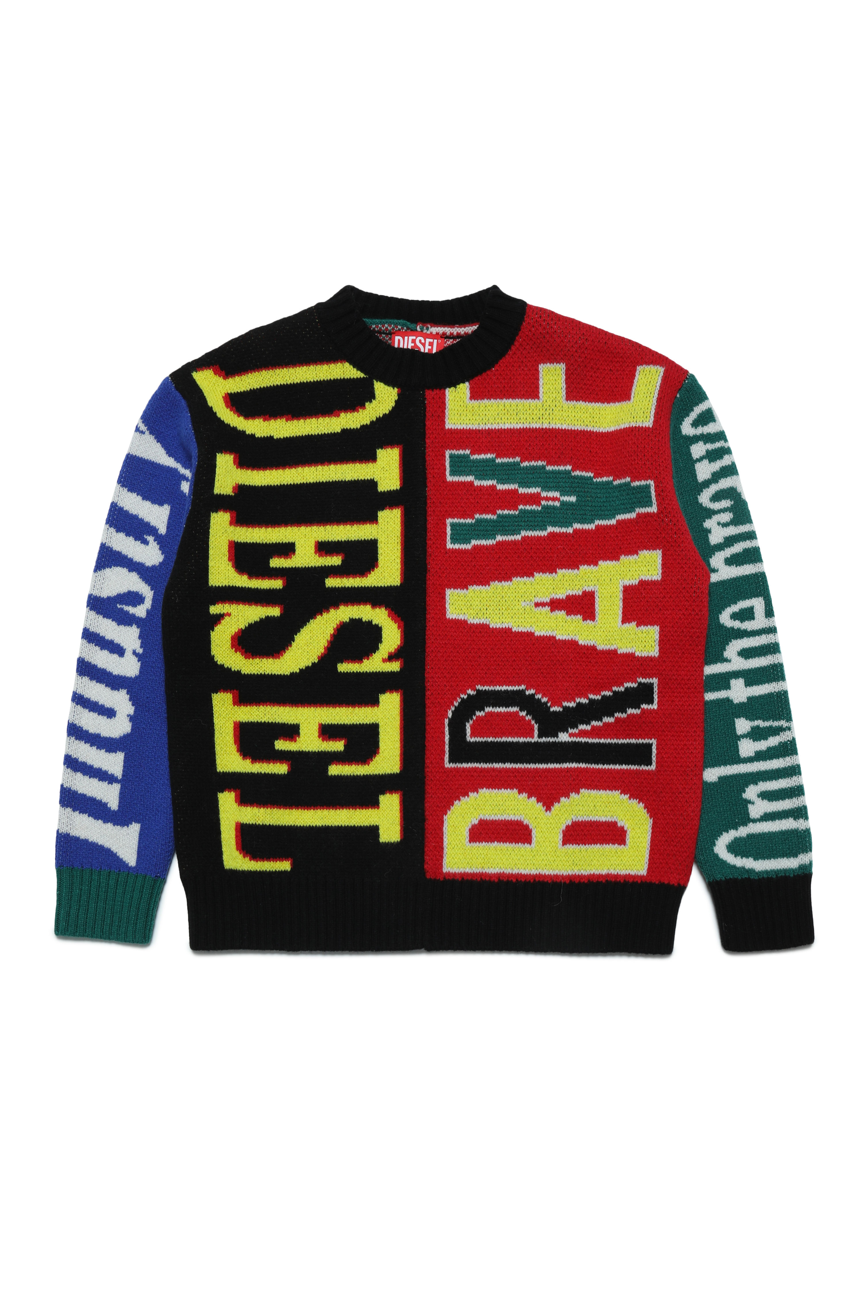 Diesel - KEYWO OVER, Unisex's Logo-jacquard jumper in wool blend in Multicolor - 1