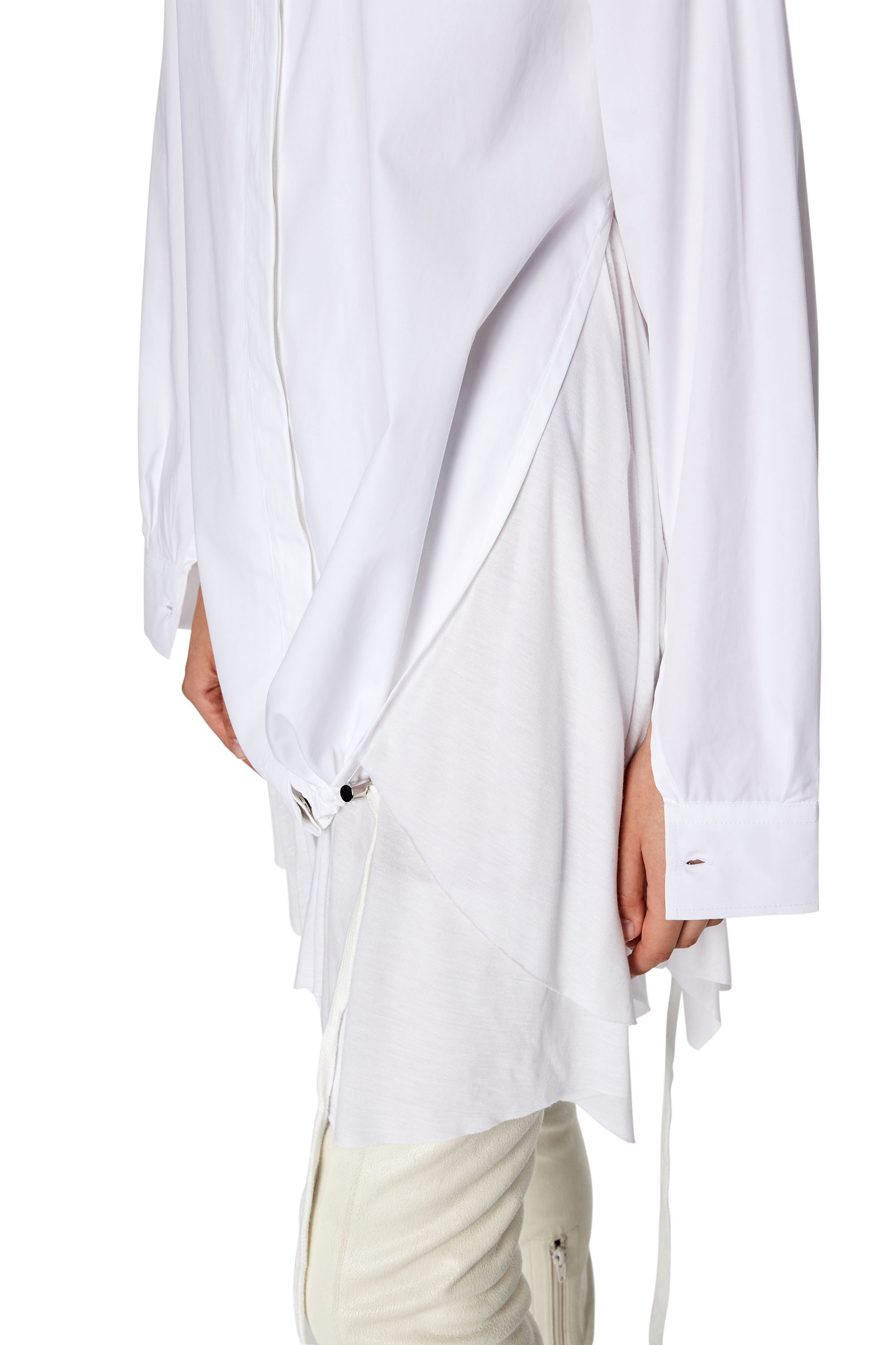 Diesel - C-ENTEL, Woman's Shirt dress with flouncy trim in White - 4