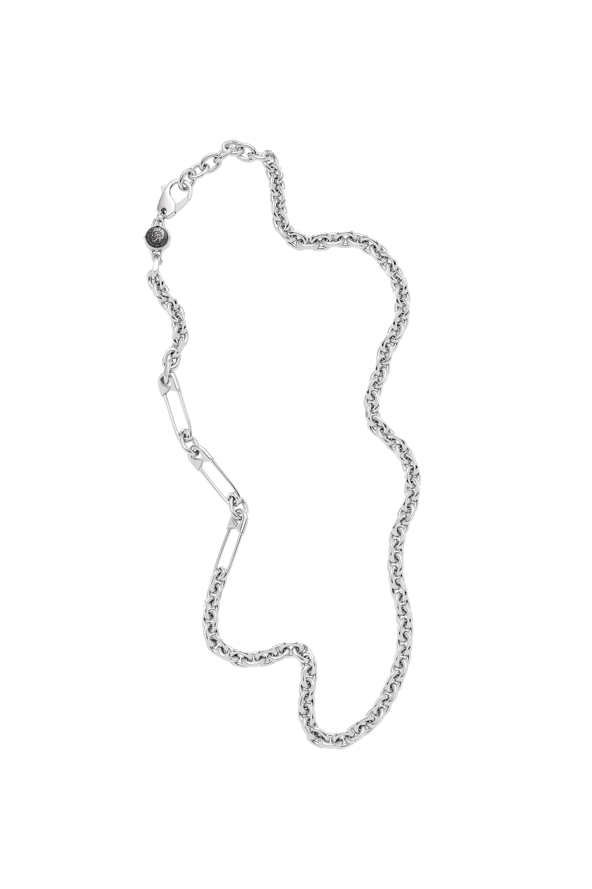 Diesel - DX1303, Man's Stainless steel chain-link and safety pin necklace in Silver - 2