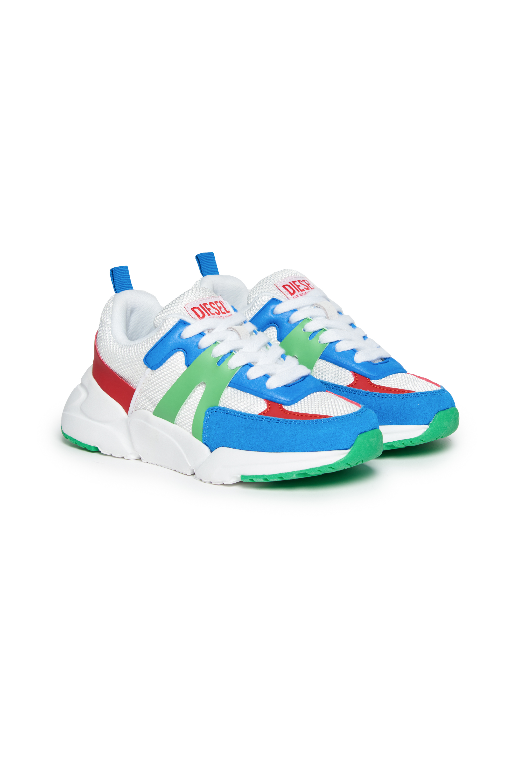 Diesel - S-MILLENIUM LC PRO, Unisex's Sneakers in metallic mesh and suede in Multicolor/White - 2