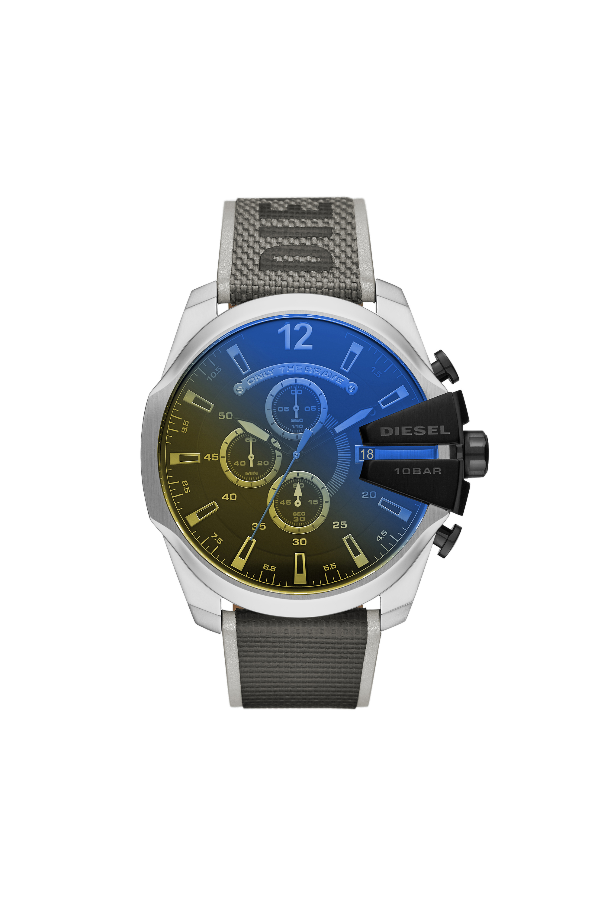 Diesel - DZ4523, Man's Mega Chief chronograph black nylon watch in Grey - 1