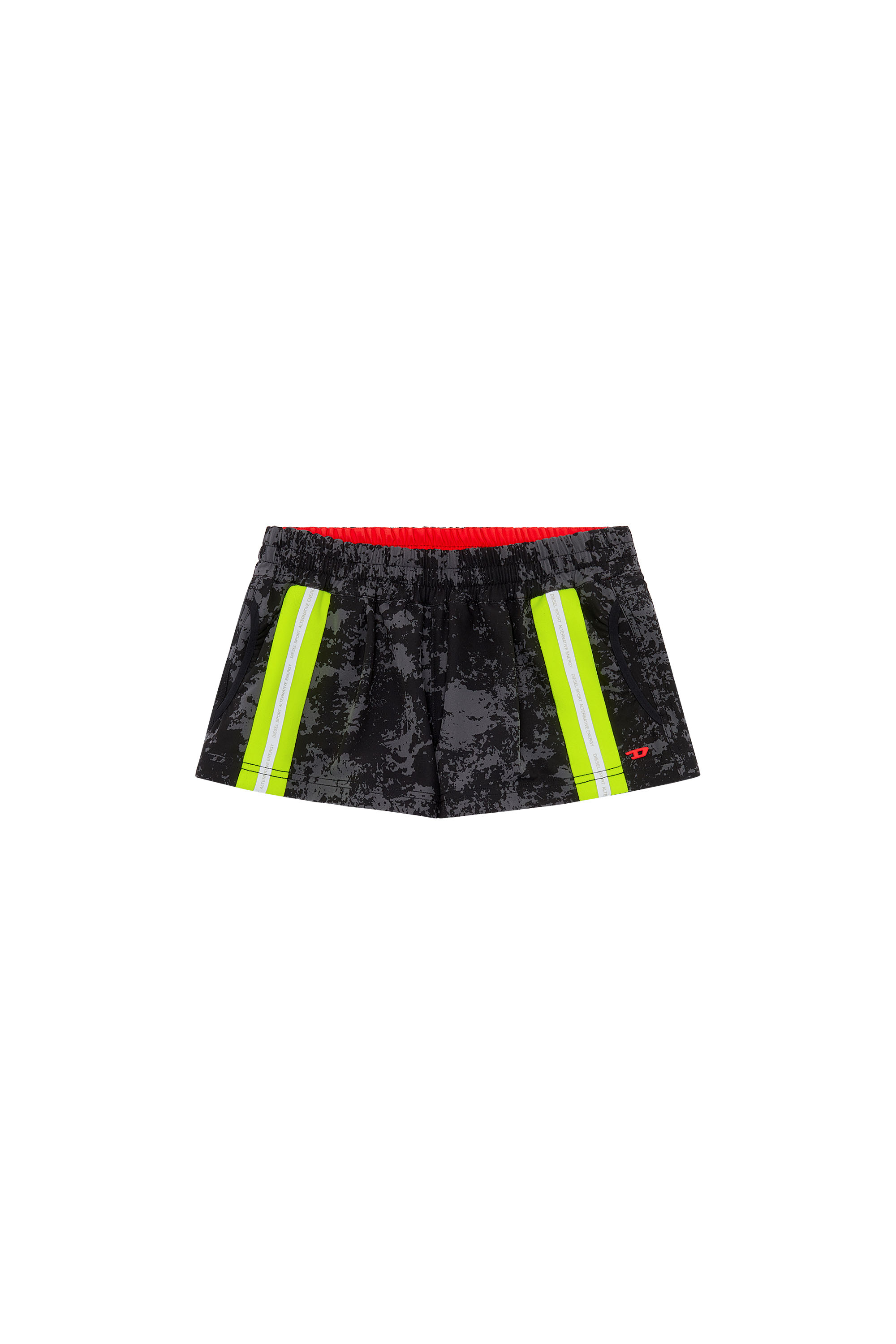 Diesel - AWWB-LILLIAN-WT35, Woman's Woven shorts with cloudy print in Black/Yellow - 3